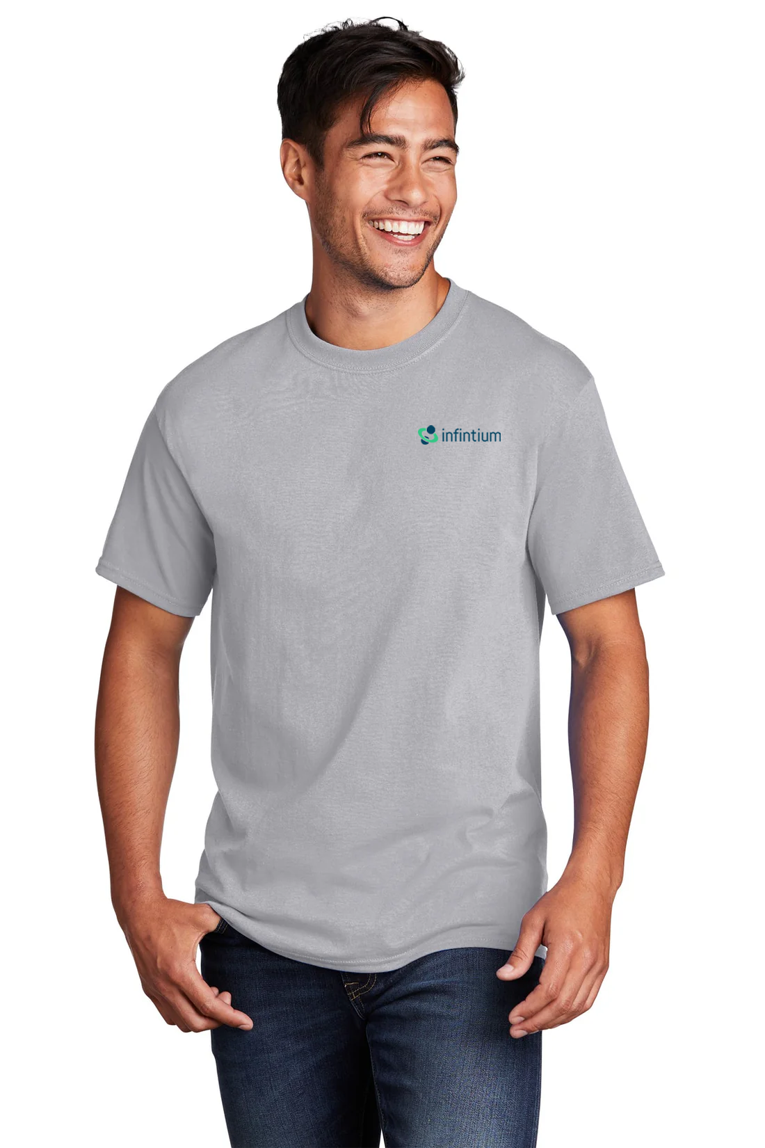 Port & Company Core Cotton Tee, Silver [Infintium Inc.]