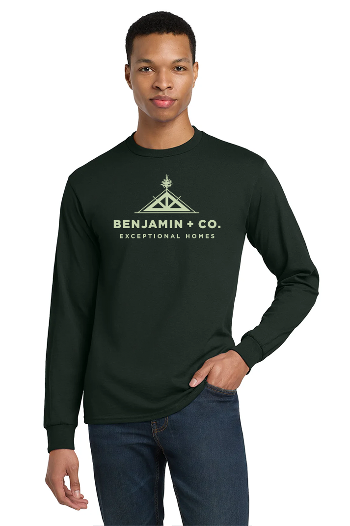 Gildan Dryblend Cotton Poly Long Sleeve T Shirt, Forest Green [Benjamin and Company]