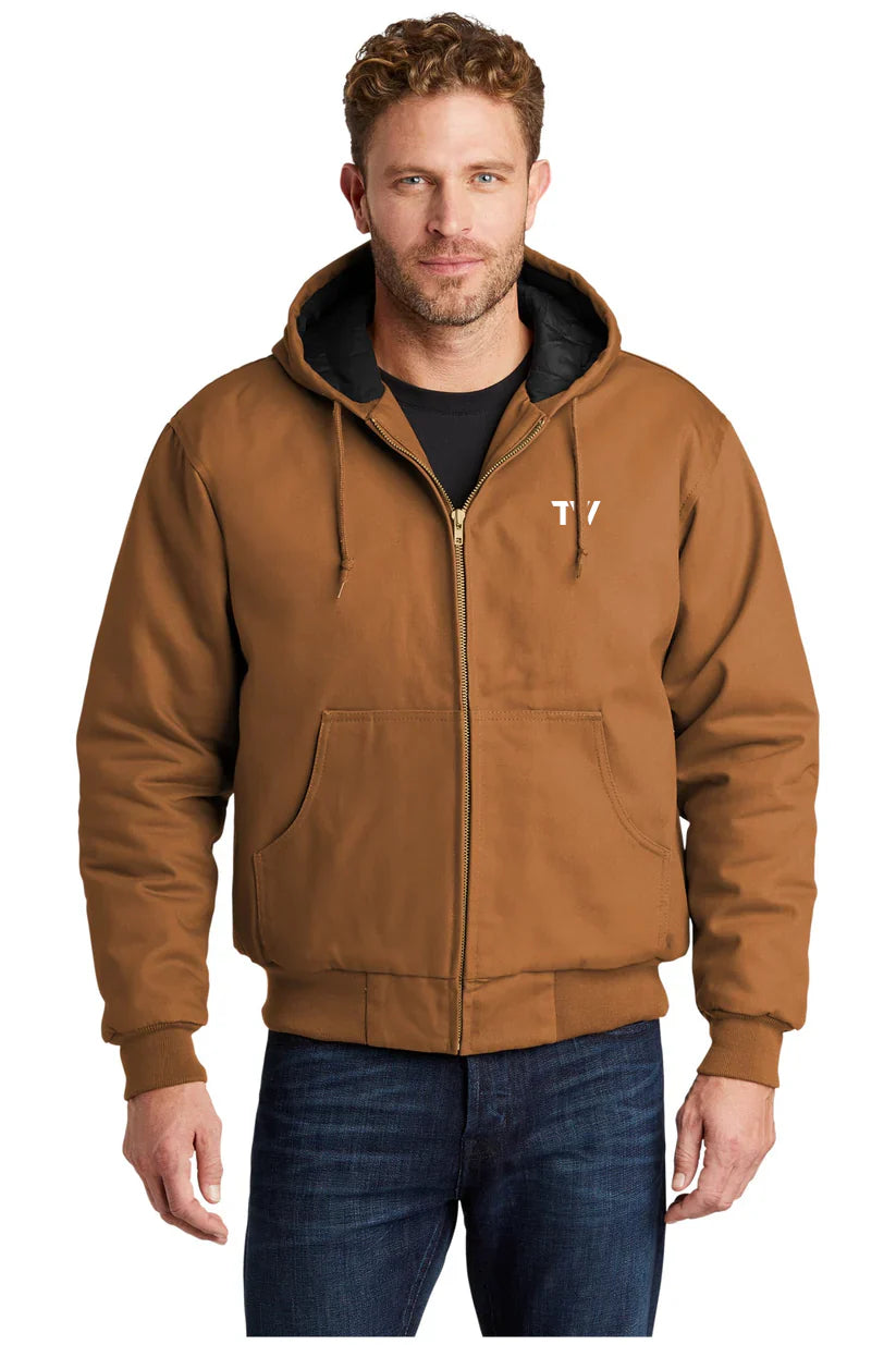 CornerStone Duck Cloth Hooded Work Jacket, Duck Brown [TW Constructors]