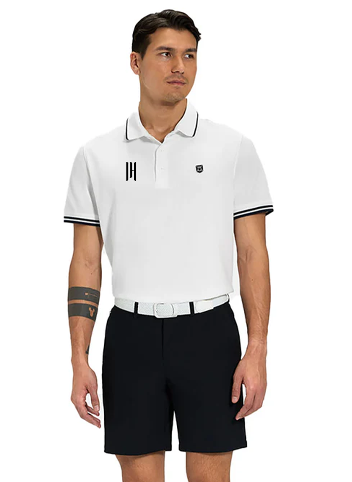 Ghost Golf Spectator Tipped Collar Polo, White [Prive Haus]