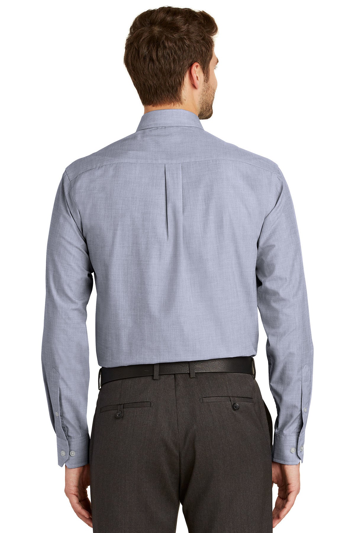 Port Authority Crosshatch Easy Care Custom Shirts, Navy Frost [TruNorthern]