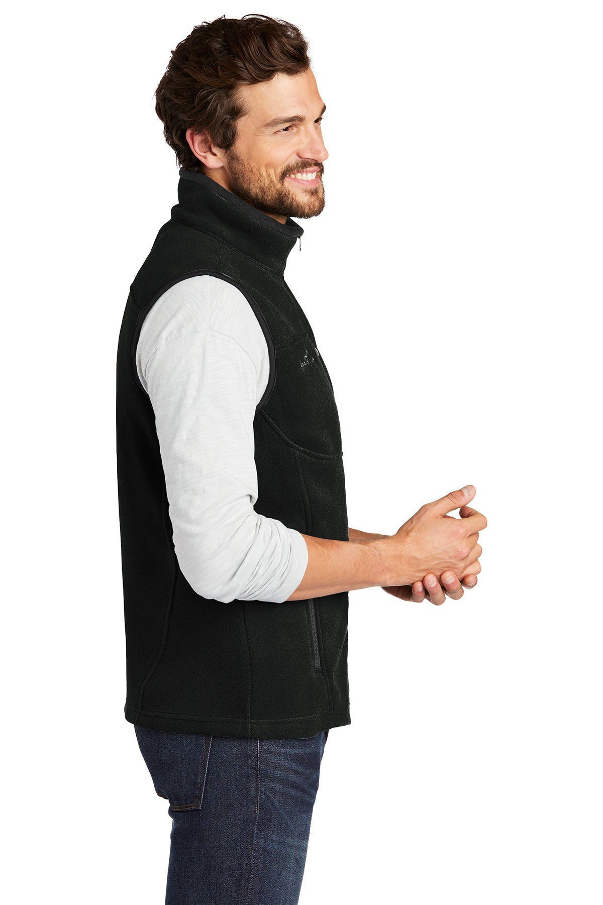 Eddie Bauer Branded Fleece Vest, Black [GuidePoint Security]