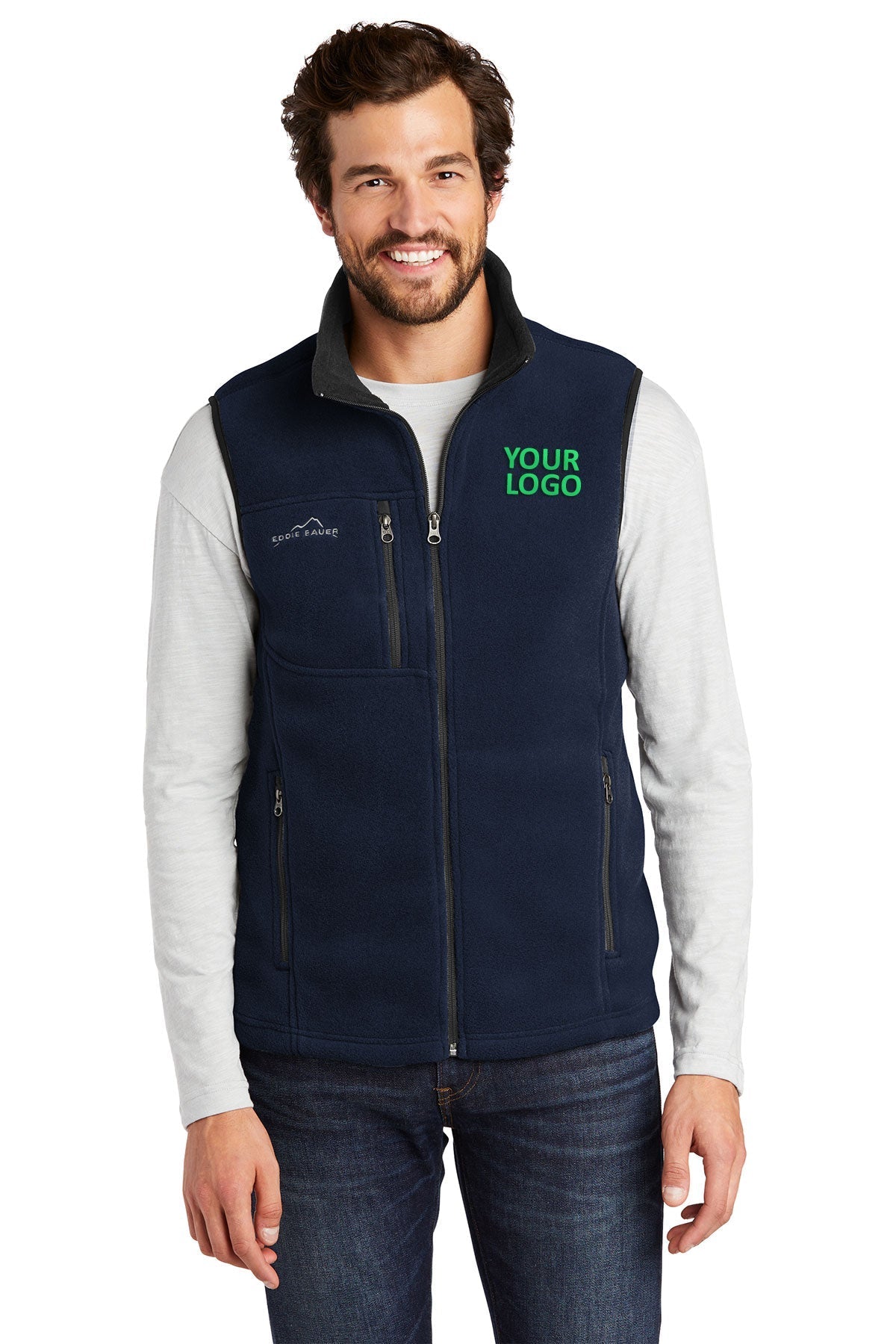 Eddie Bauer Branded Fleece Vests, River Blue [TekniPlex]