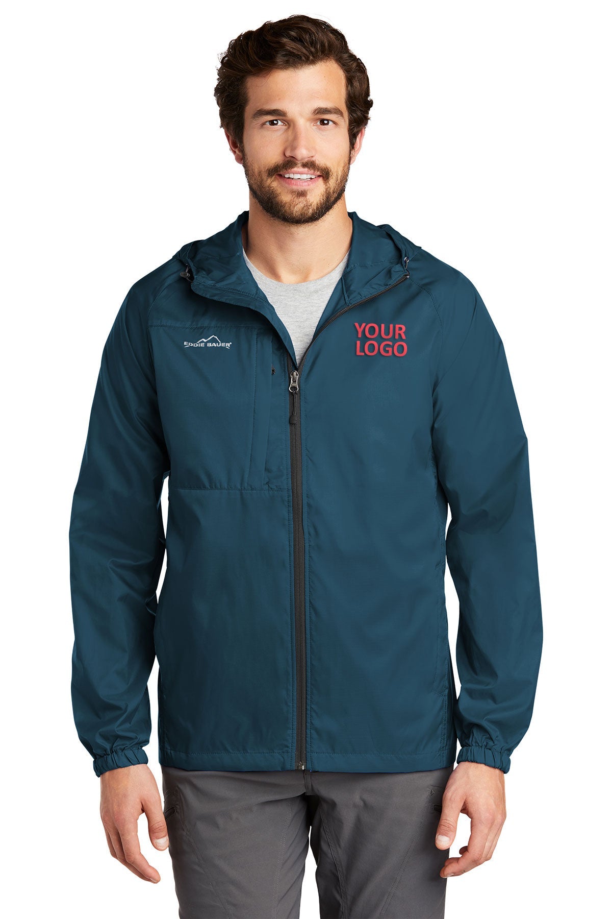 Eddie Bauer Custom Packable Wind Jackets, Adriatic Blue [TestQ]