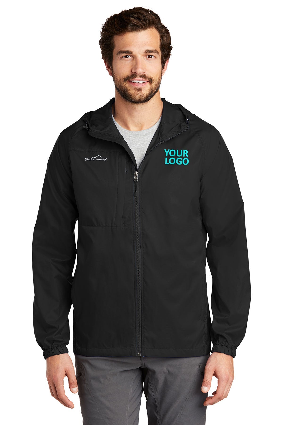 Eddie Bauer Custom Packable Wind Jackets, Black [Eastside Vocational Services, Inc.]