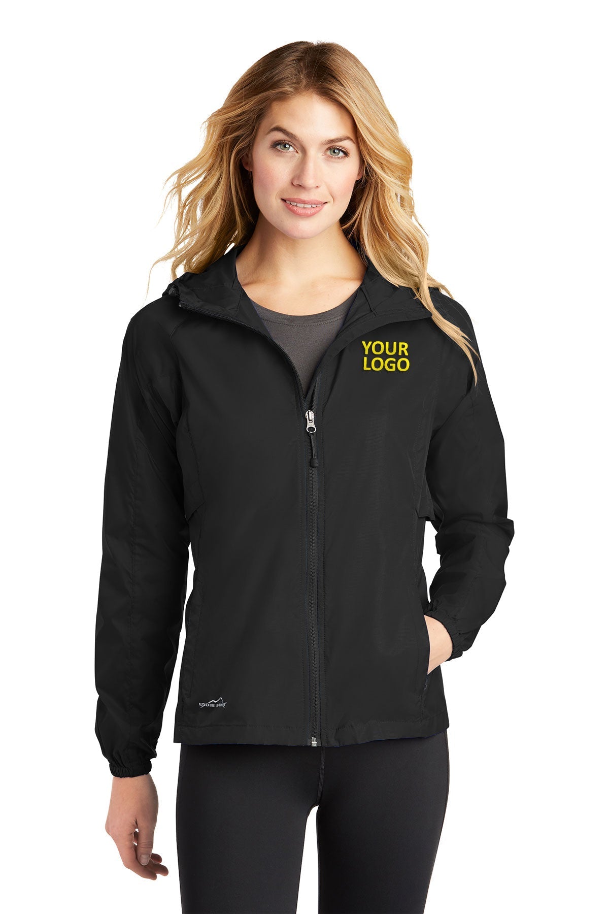 Eddie Bauer Ladies Custom Packable Wind Jackets, Black [Eastside Vocational Services, Inc.]