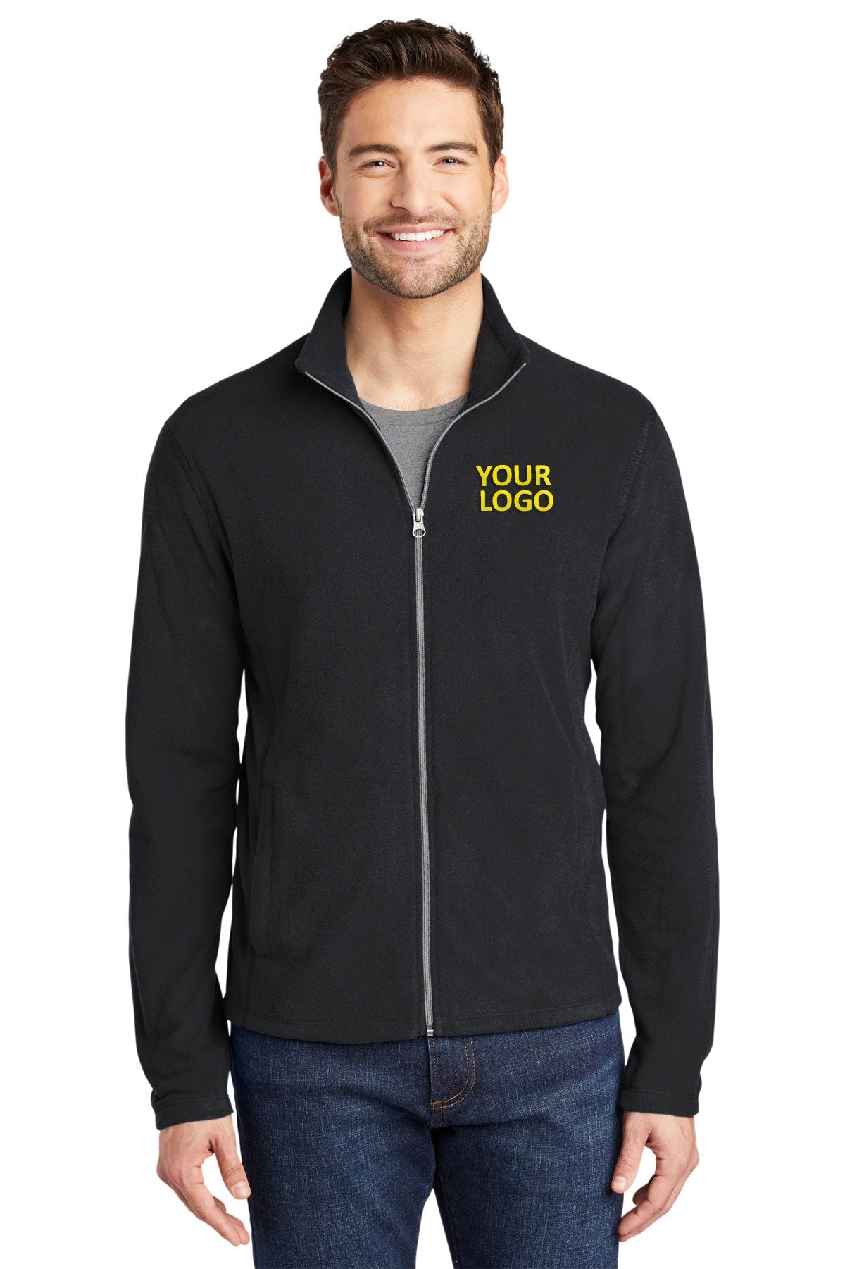Port Authority MicroFleece Customized Jackets, Black [Valley Internet]