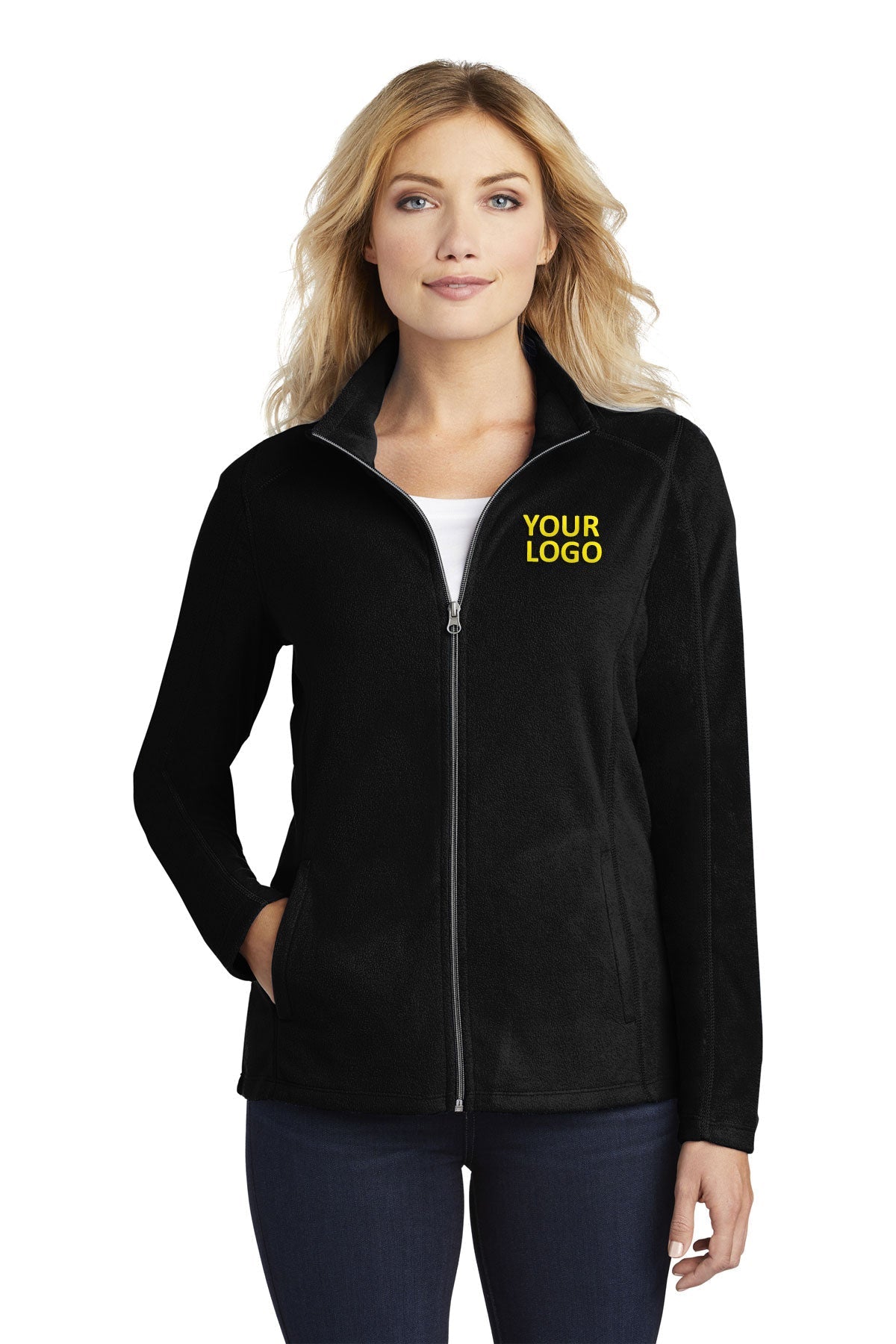 Port Authority Ladies MicroFleece Customized Jackets, Black [Valley Internet]