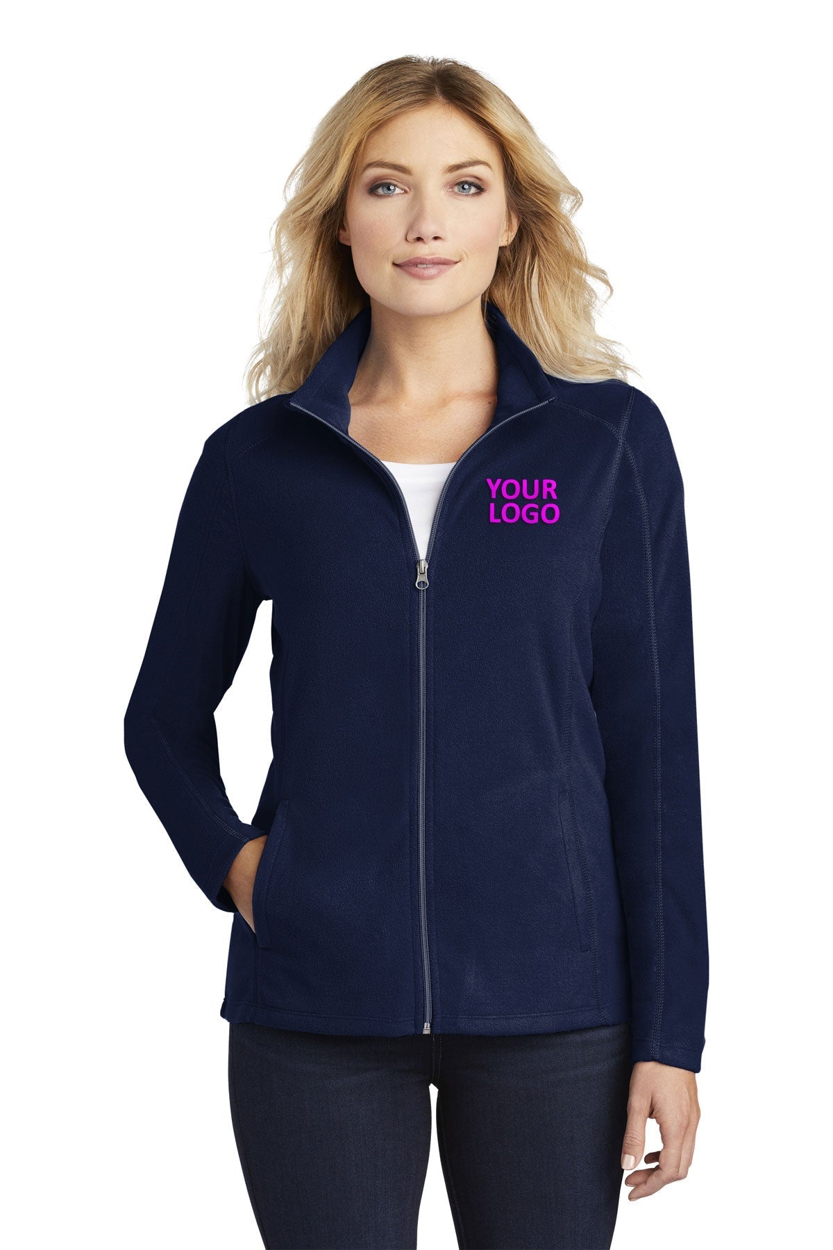 Port Authority Ladies MicroFleece Customized Jackets, True Navy [Valley Internet]