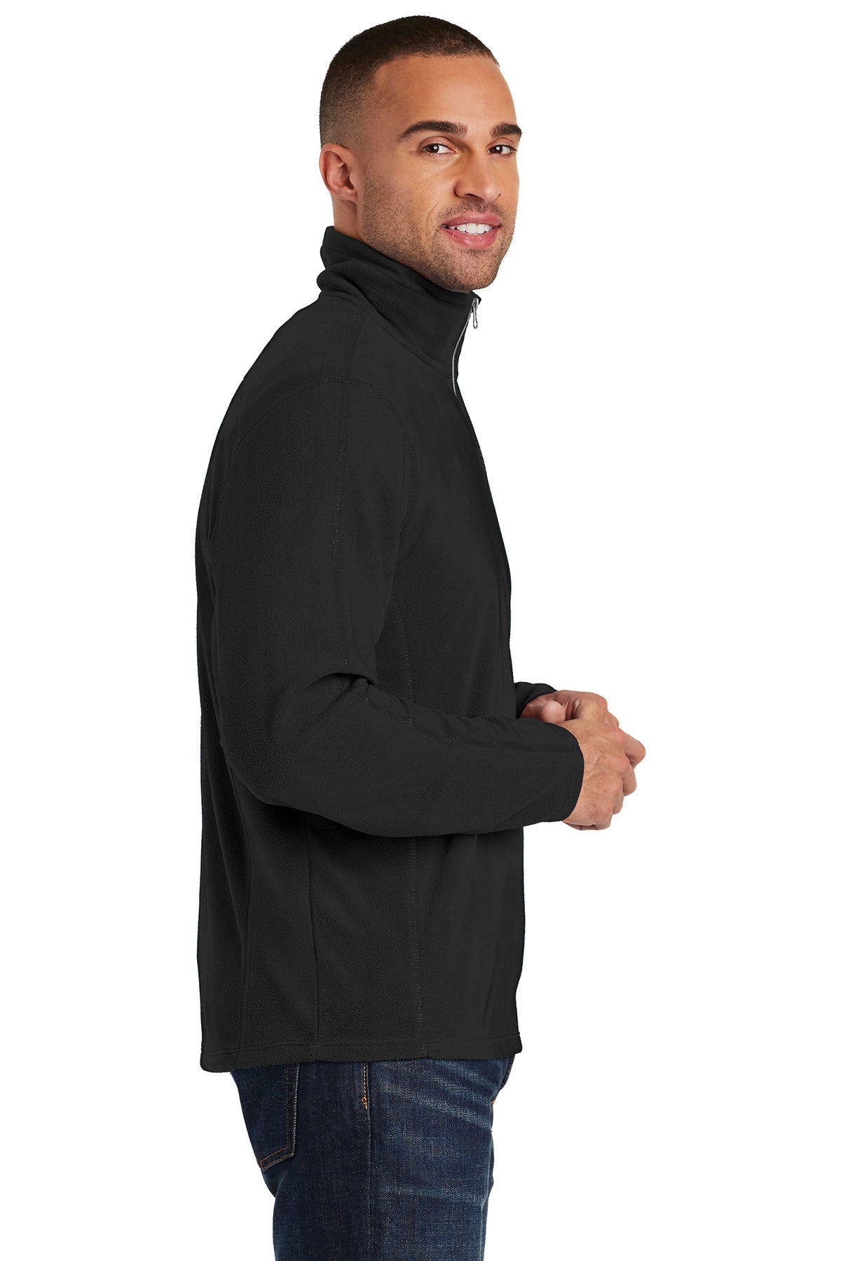 Port Authority Microfleece 1/2-Zip Customized Pullovers, Black [BCSP]