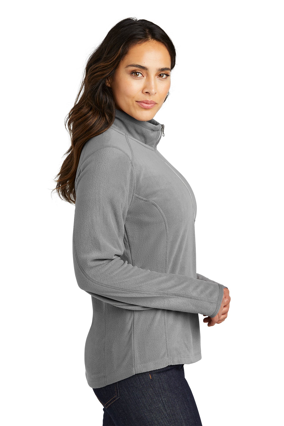 Port Authority Ladies Microfleece 1/2-Zip Customized Pullovers, Pearl Grey [Valley Internet]