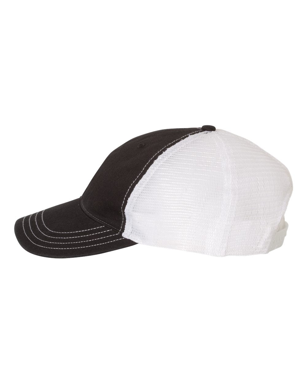 Richardson Garment-Washed Custom Trucker Caps, Black White [NCT]