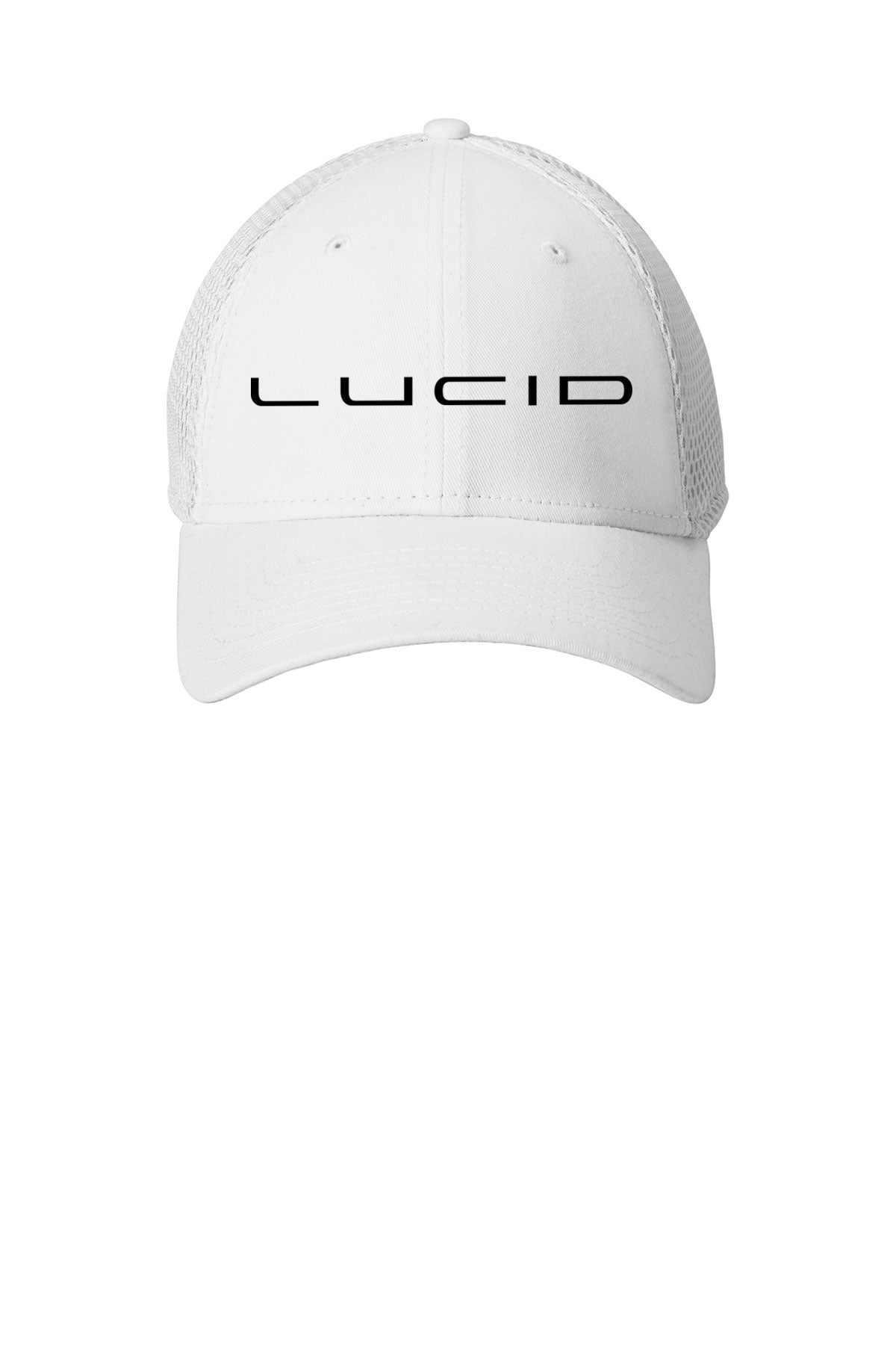 New Era Stretch Mesh Custom Caps, White [Lucid Motors]