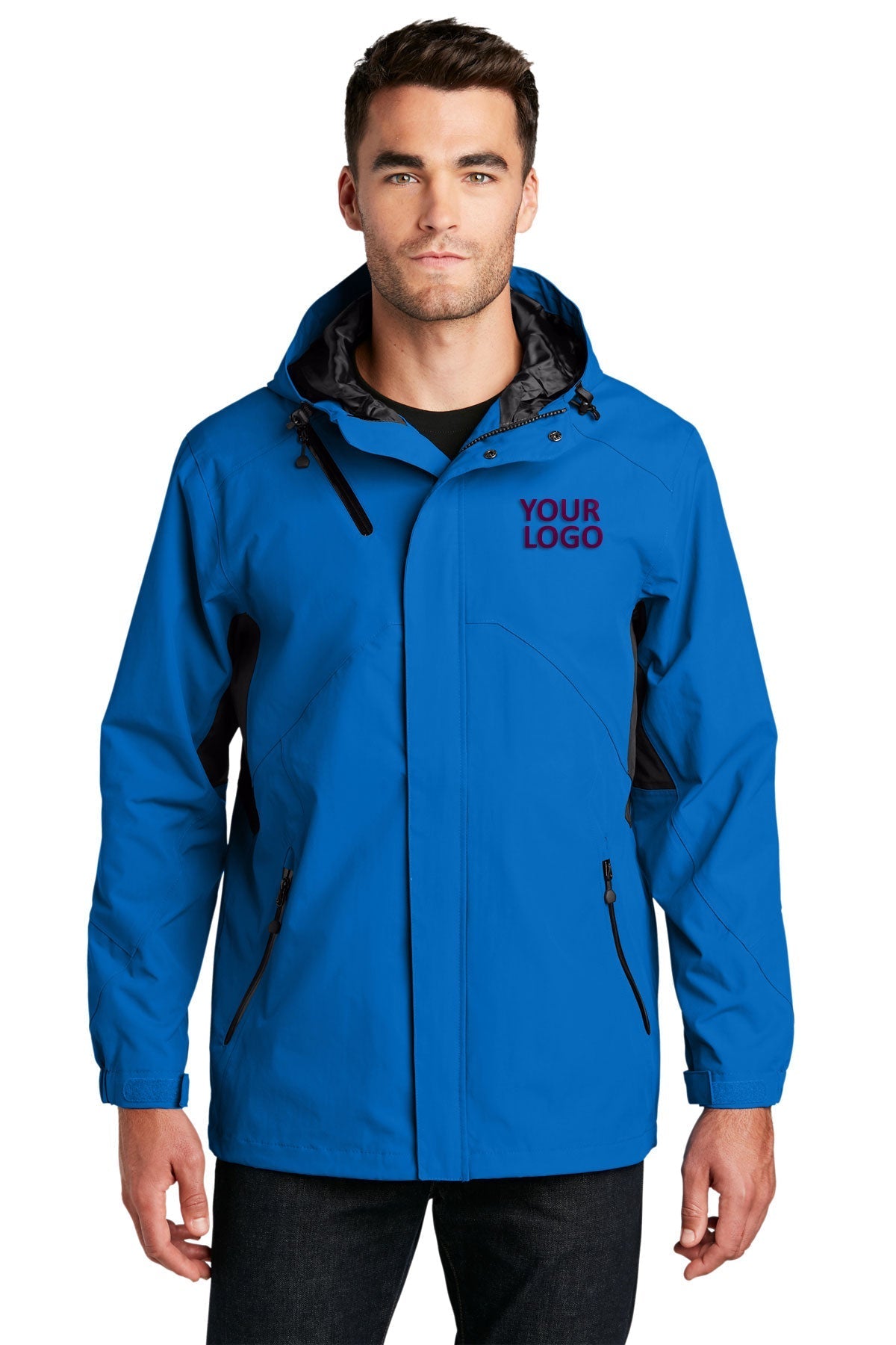 Port Authority Cascade Customized Waterproof Jackets, Imperial Blue/ Black [Truforge Homes]