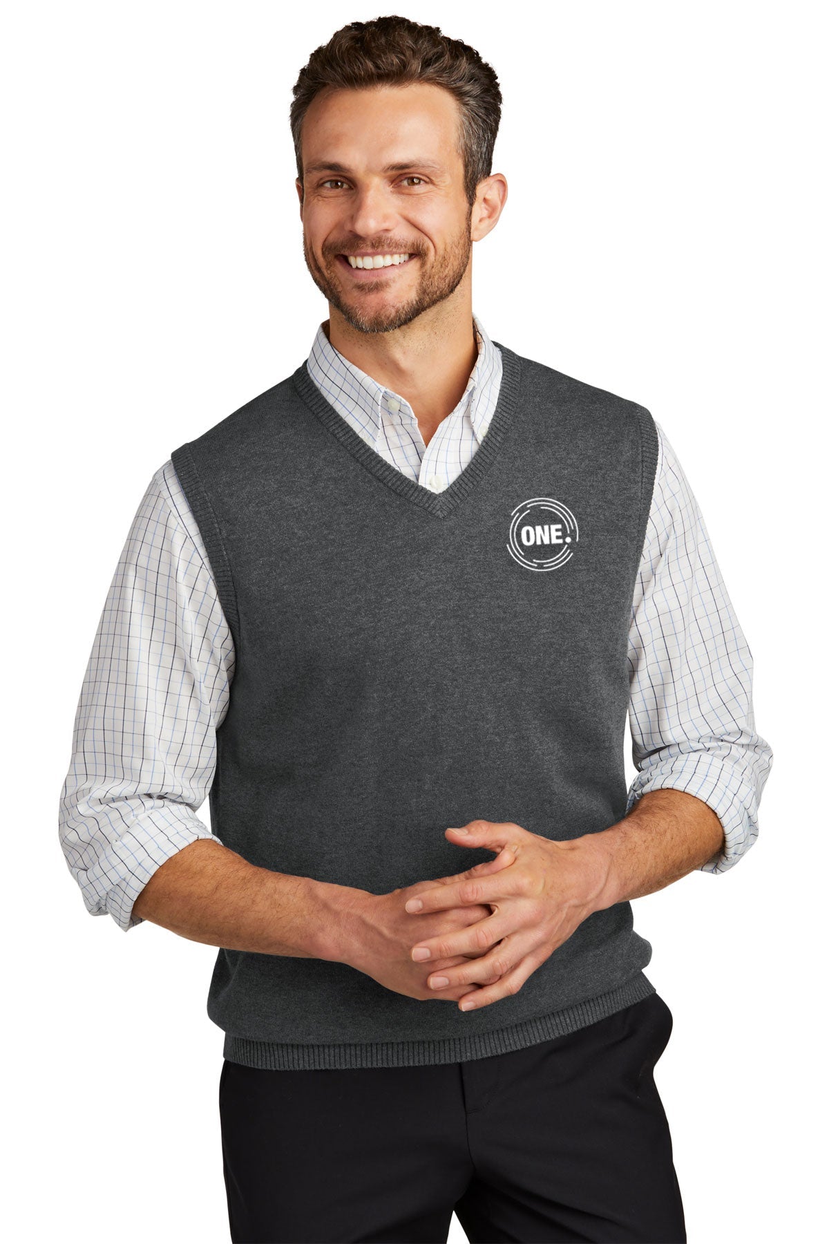 Port Authority Sweater Vest, Charcoal Heather [Control Risks]