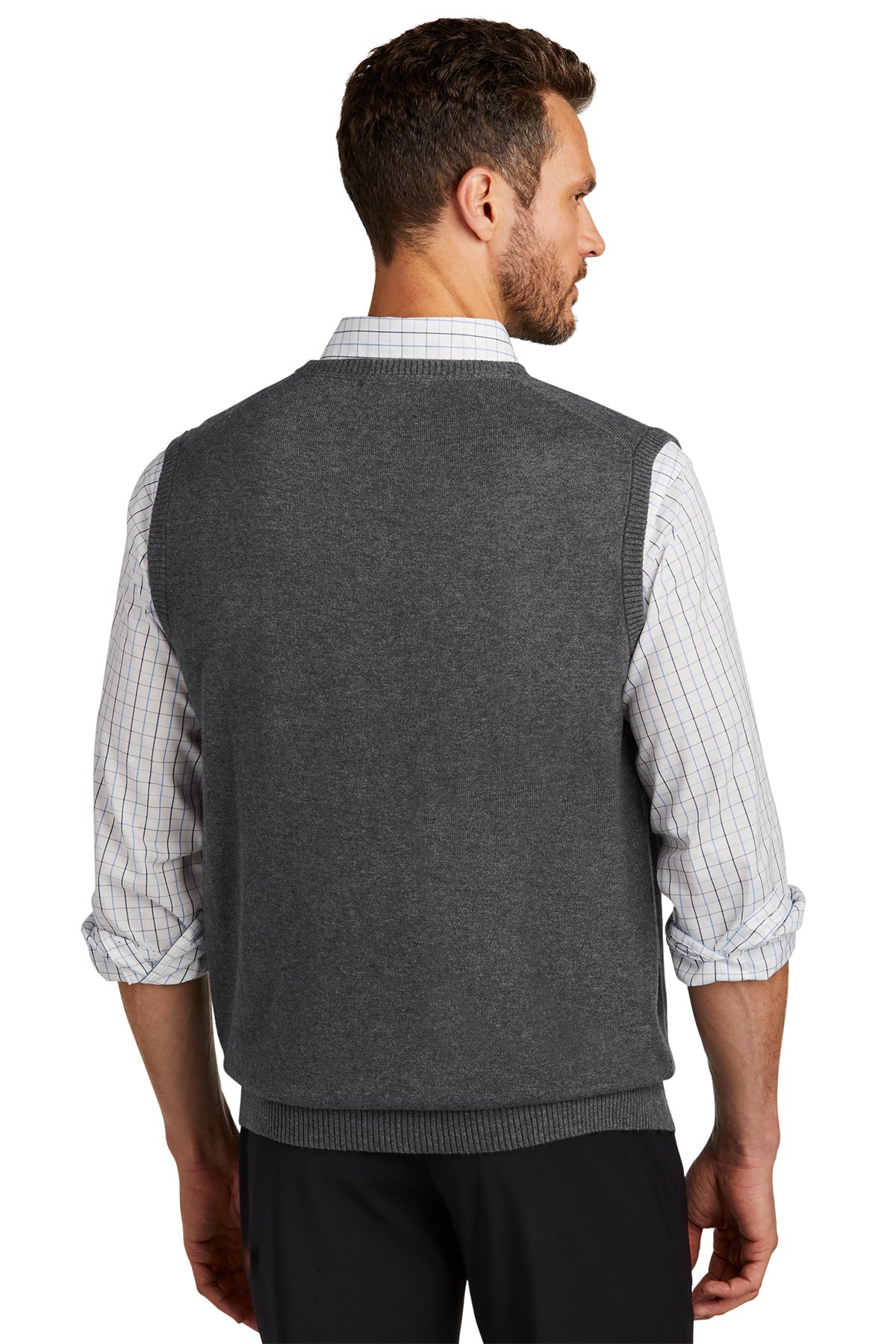 Port Authority Customized Sweater Vests, Charcoal Heather [Control Risks]