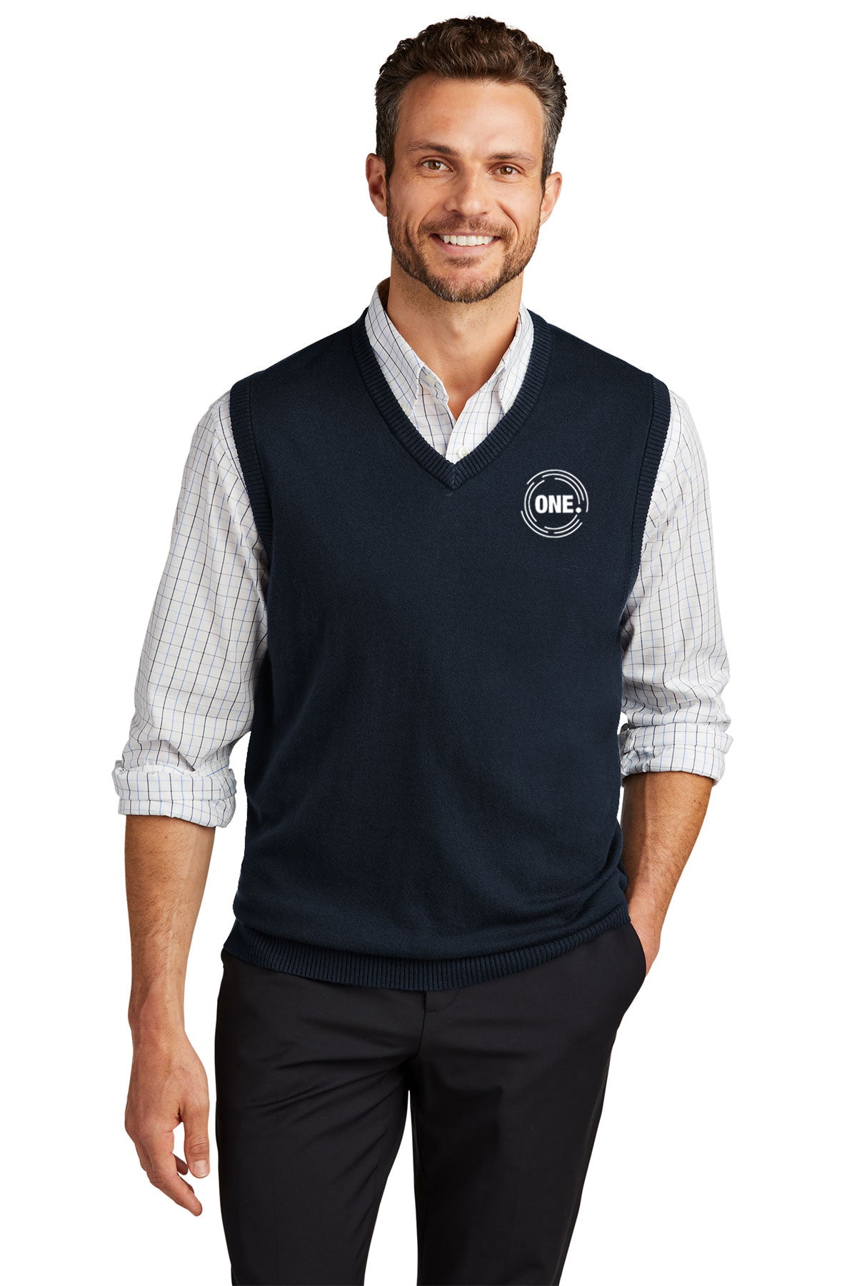 Port Authority Customized Sweater Vests, Navy [Control Risks]