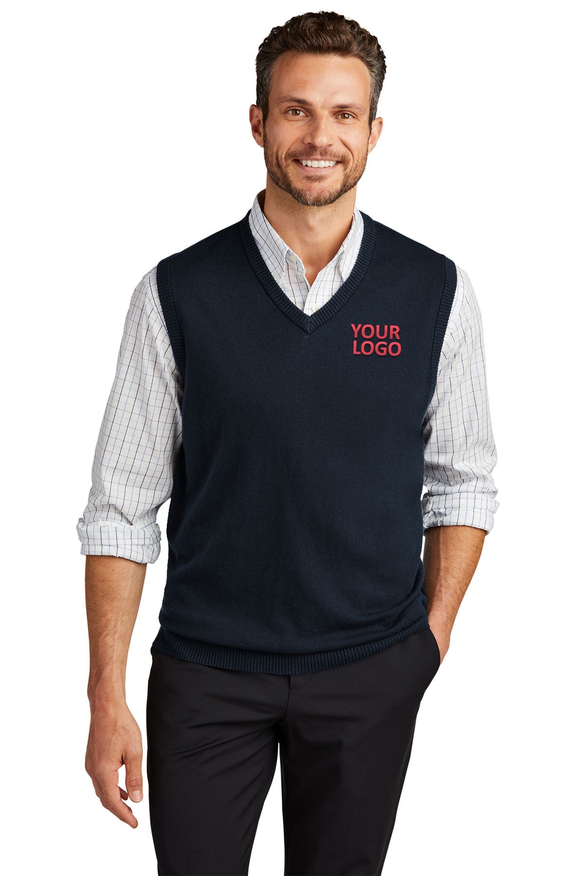 Port Authority Customized Sweater Vests, Navy [Fooda]
