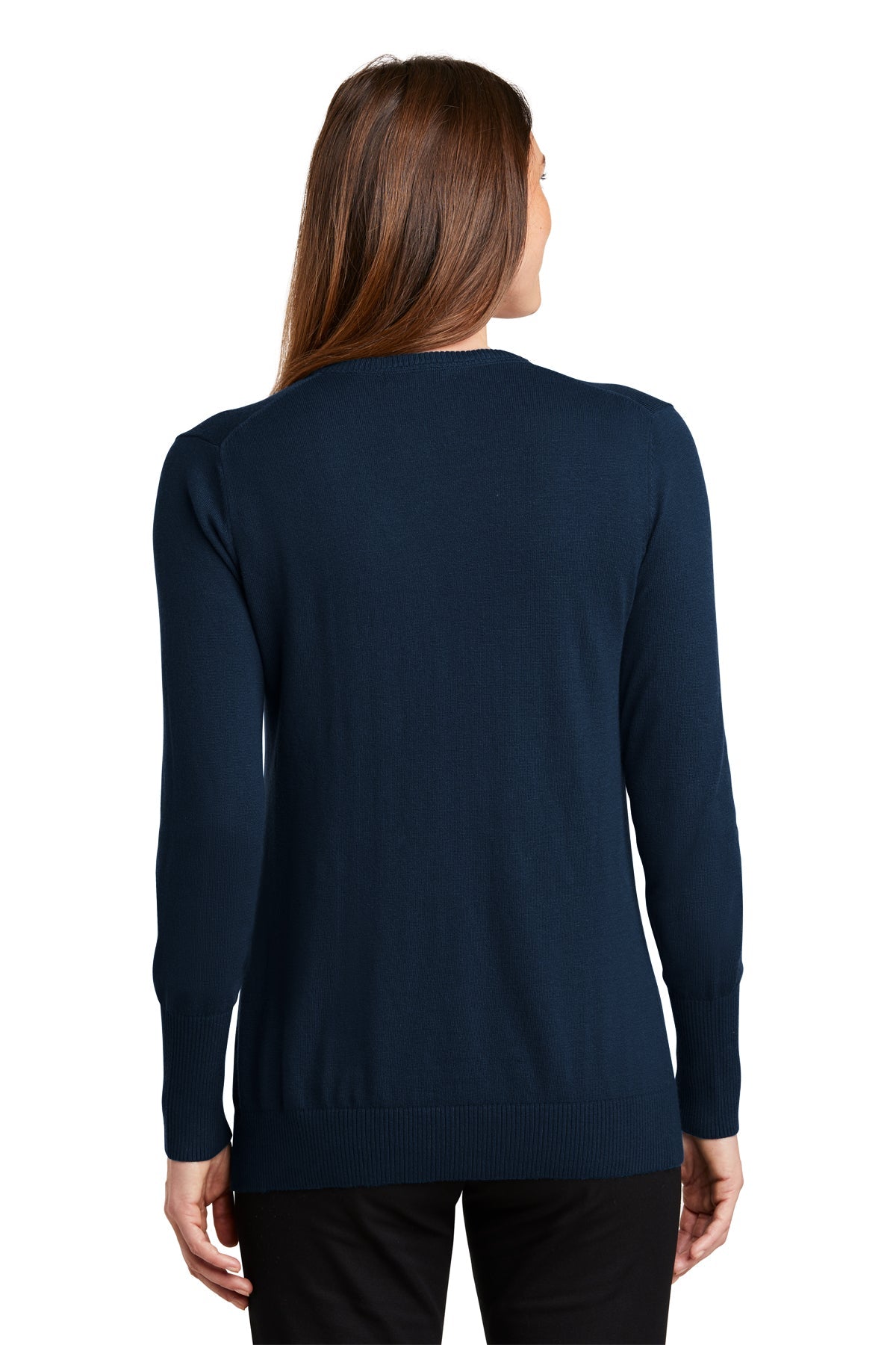 Port Authority Ladies V-Neck Customized Sweaters, Navy [Control Risks]