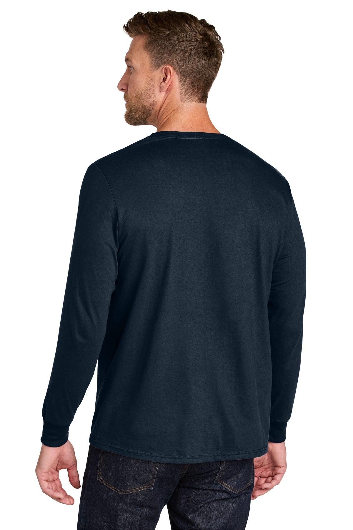 Jerzees Ultimate Unisex Ring Spun Long Sleeve Custom T-Shirts, Navy
