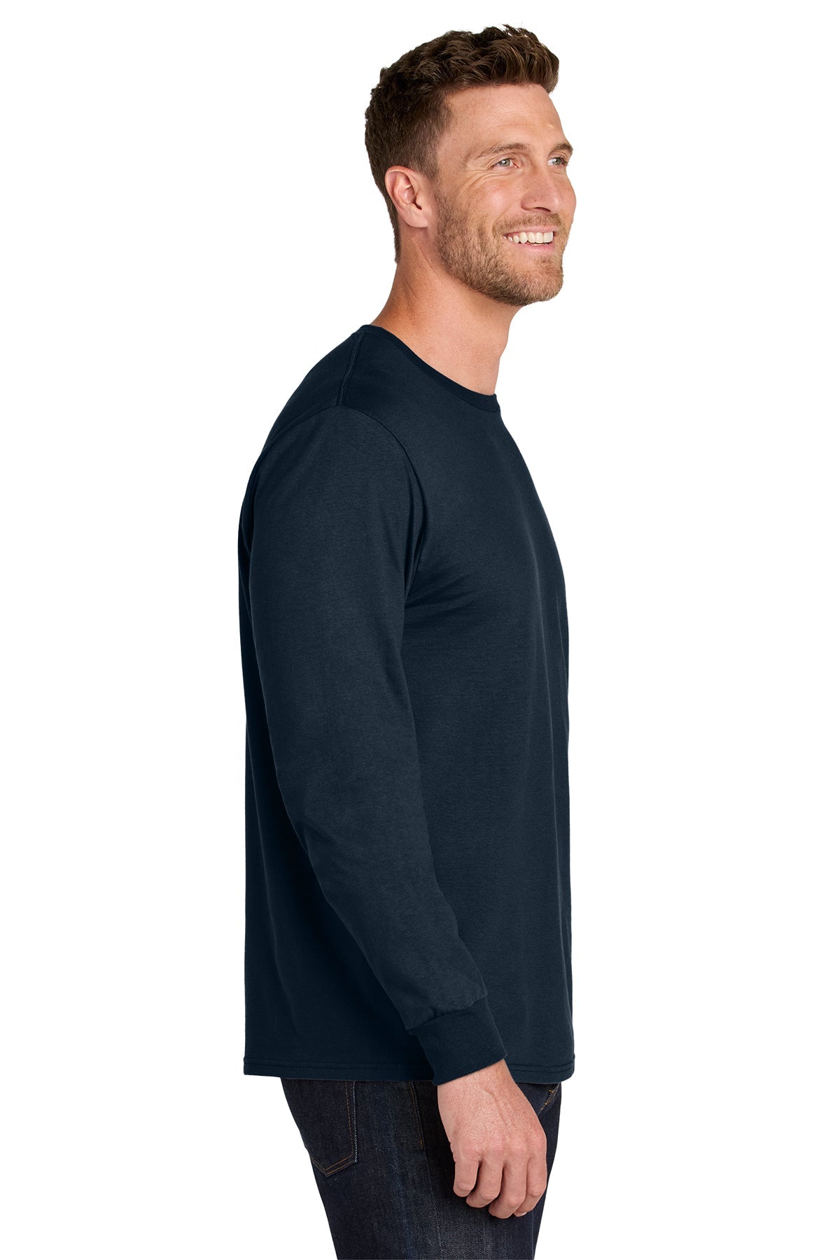 Jerzees Ultimate Unisex Ring Spun Long Sleeve Custom T-Shirts, Navy