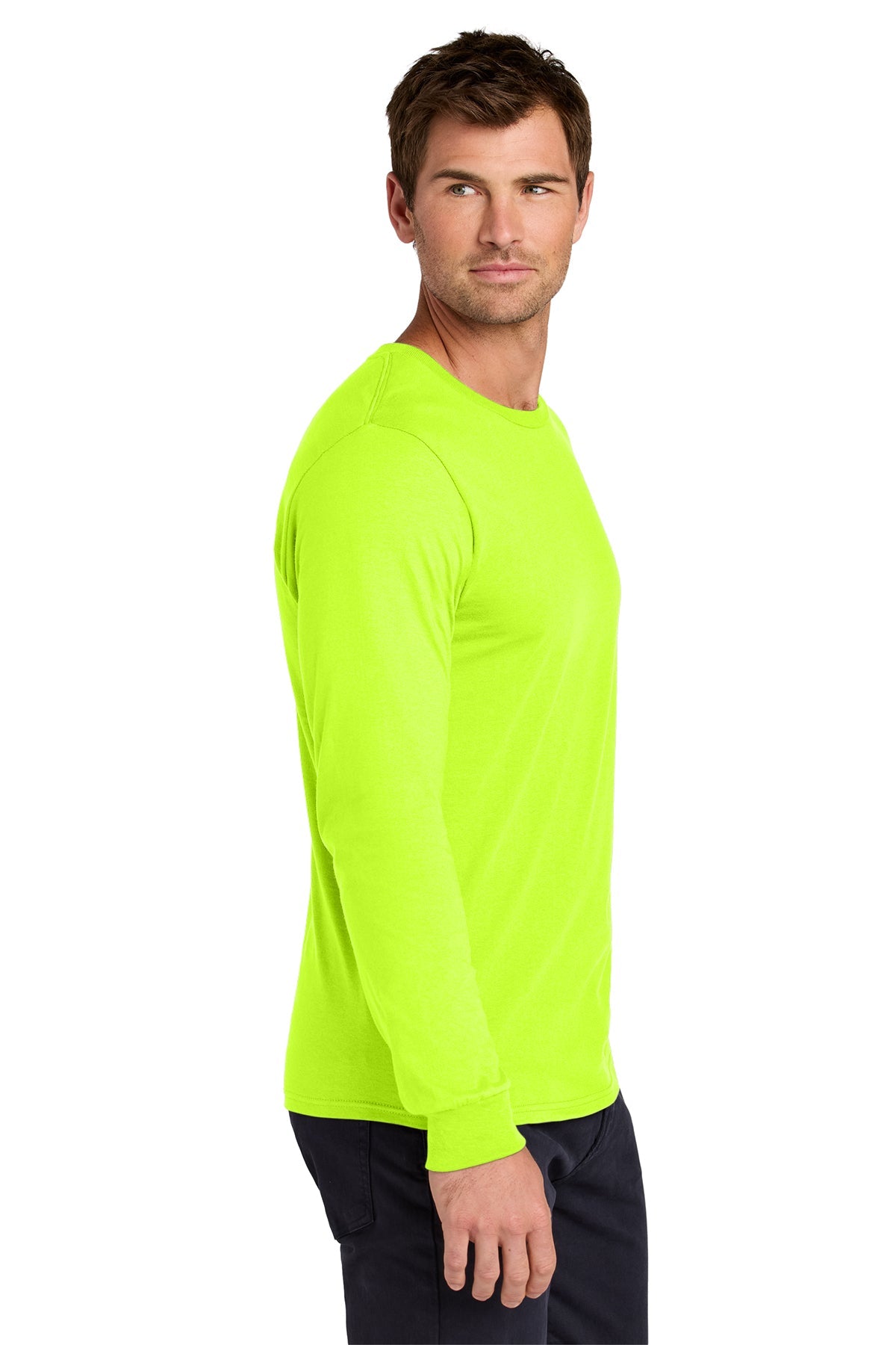 Jerzees Classics Unisex Cotton Long Sleeve Custom T-Shirts, Safety Green