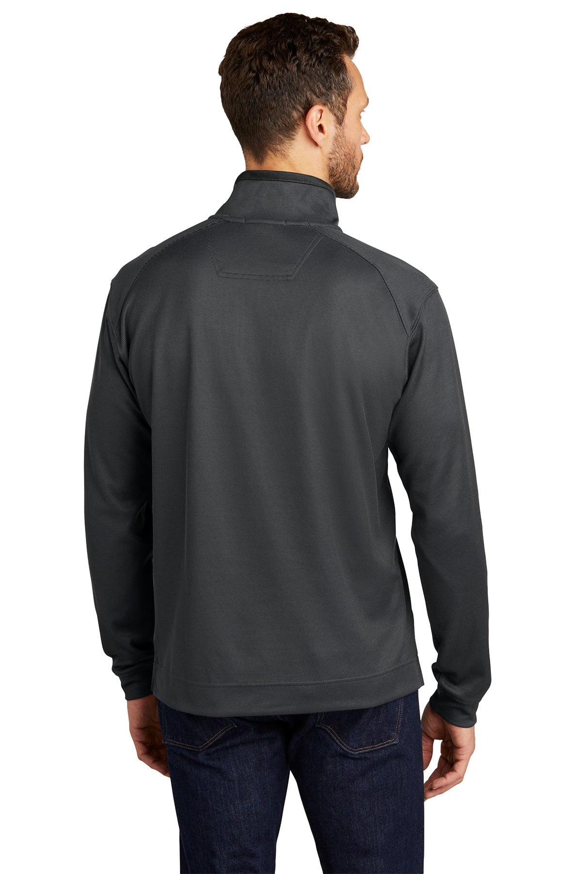Port Authority Vertical Texture 1/4-Zip Branded Pullovers, Iron Grey/ Black [ACI Jet Uniforms]