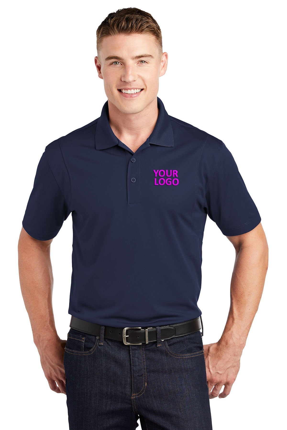 Sport-Tek Tall Micropique Branded Sport-Wick Polos, True Navy [Truforge Homes]