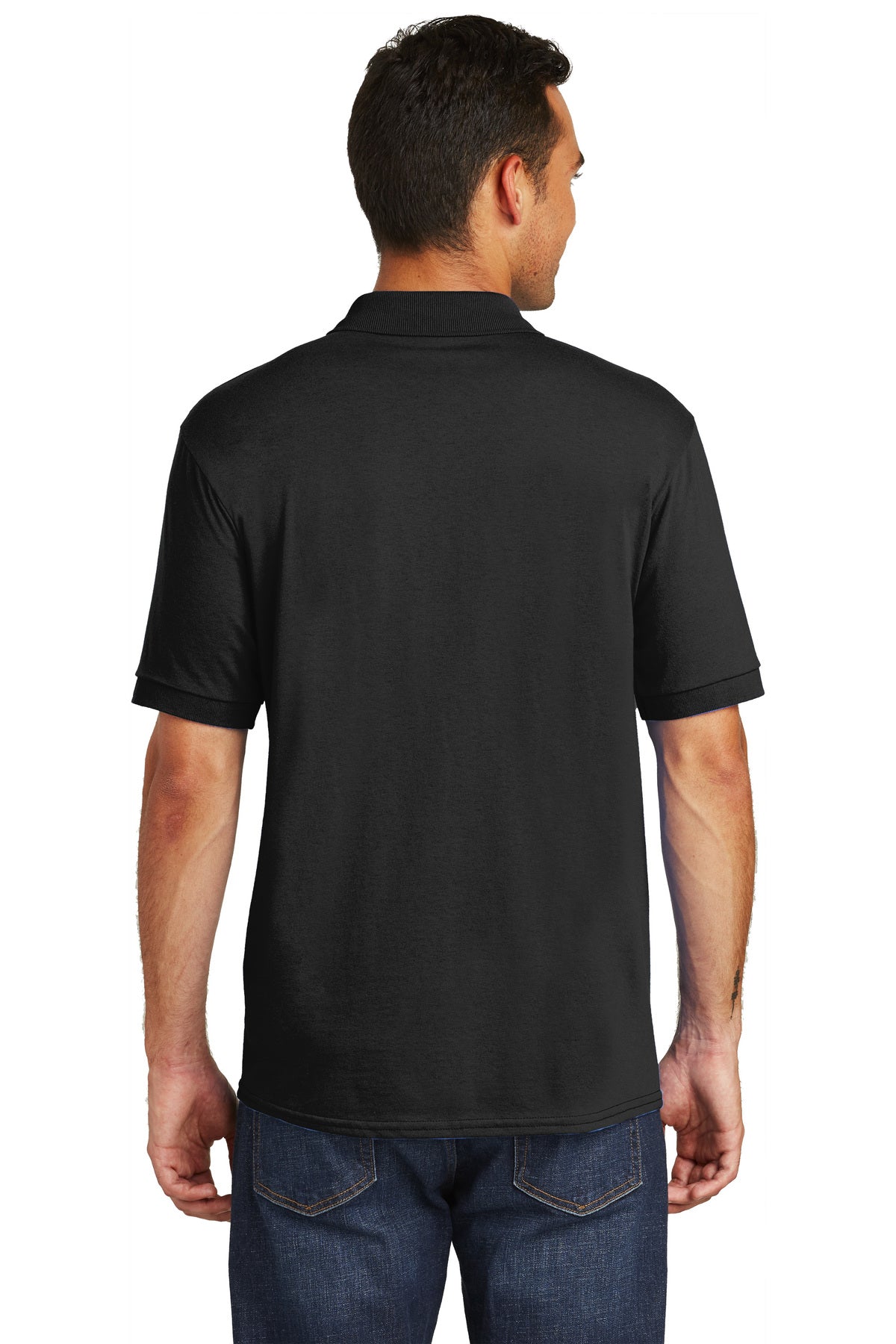 Port & Company Branded Jersey Knit Polos, Jet Black [Bri-Steel Manufacturing]