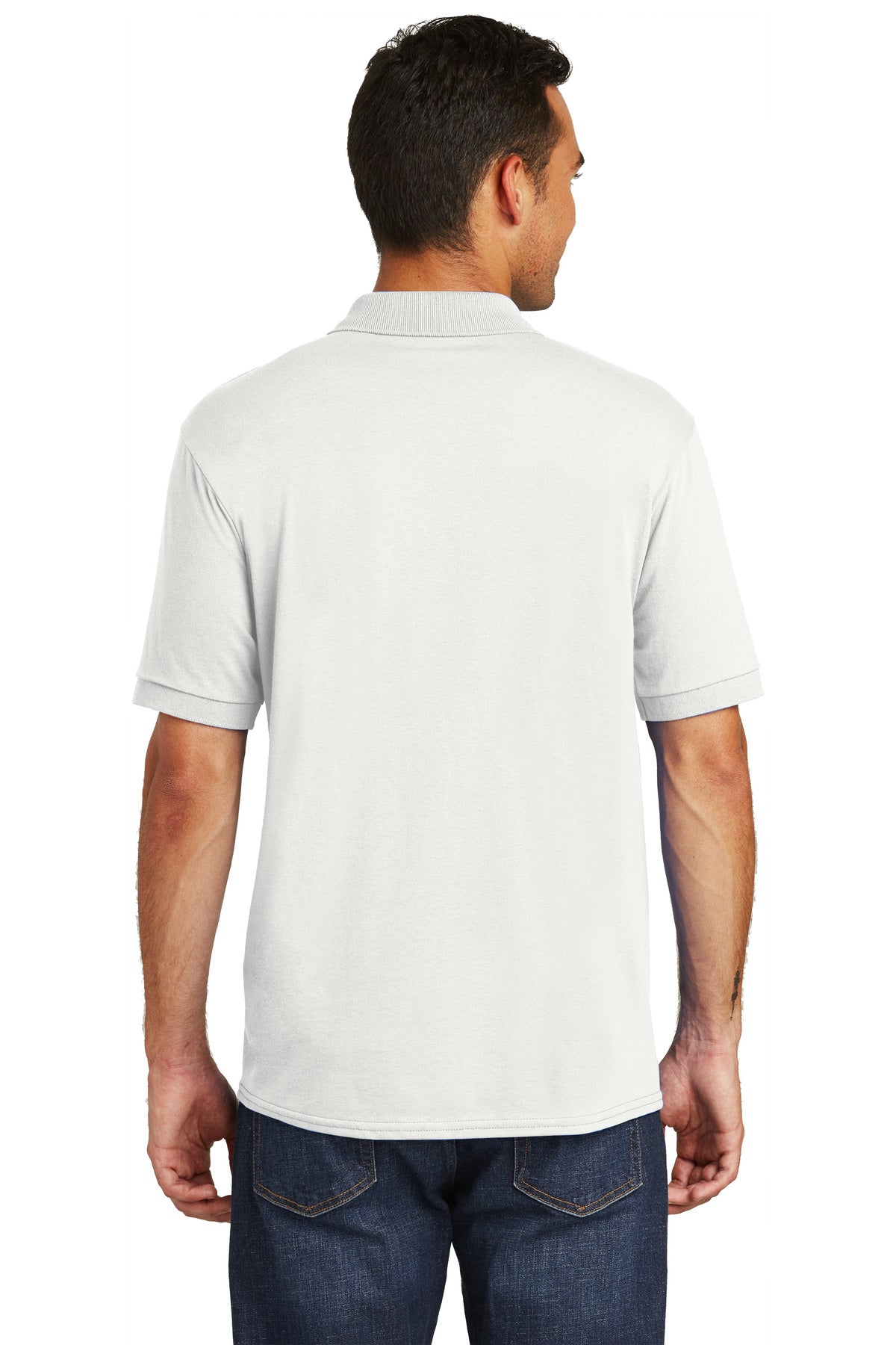 Port & Company Customized Jersey Knit Polos, White [Bri-Steel Manufacturing]