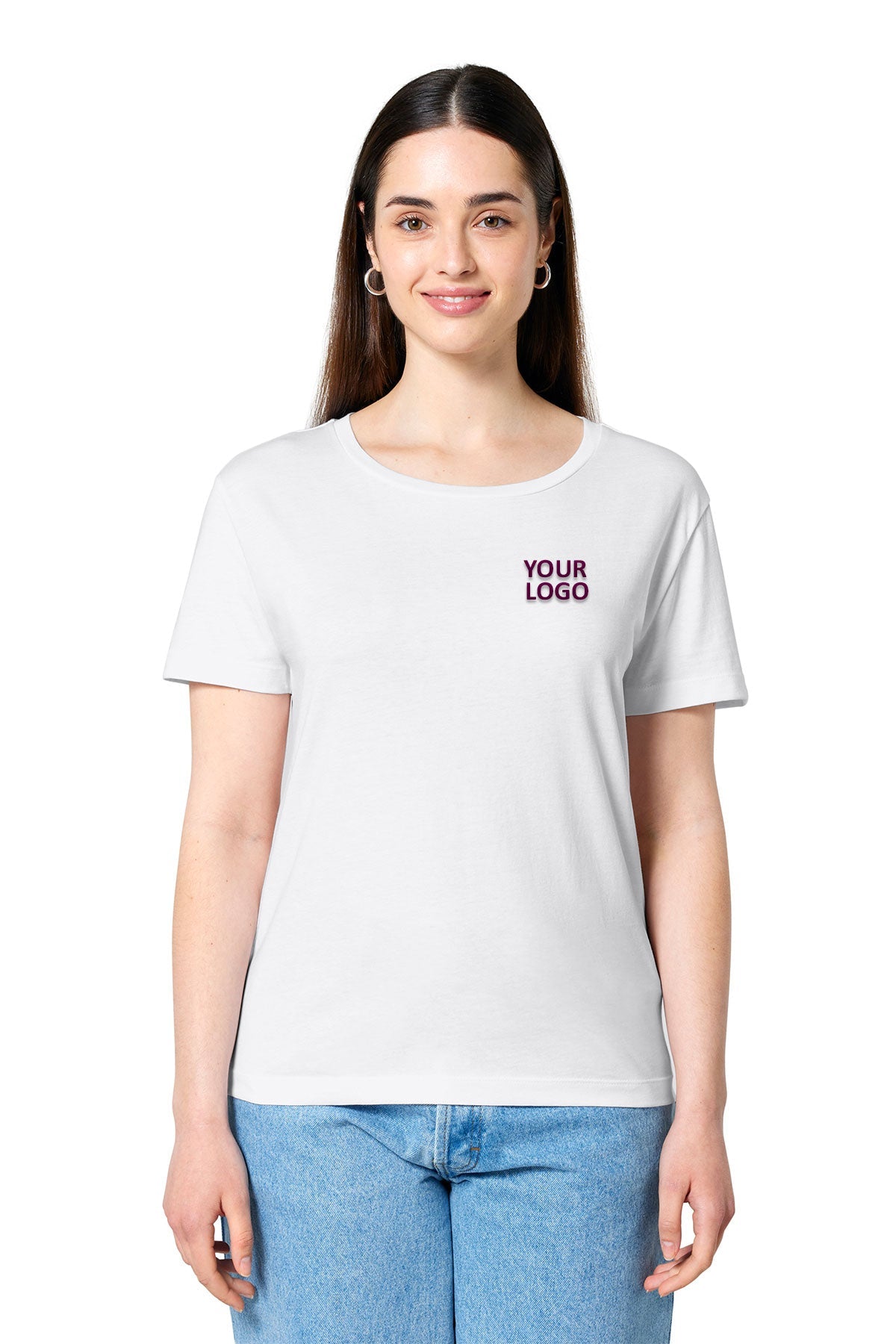 Stanley Stella Women’s Serena Scoop Neck Custom Tee's, White
