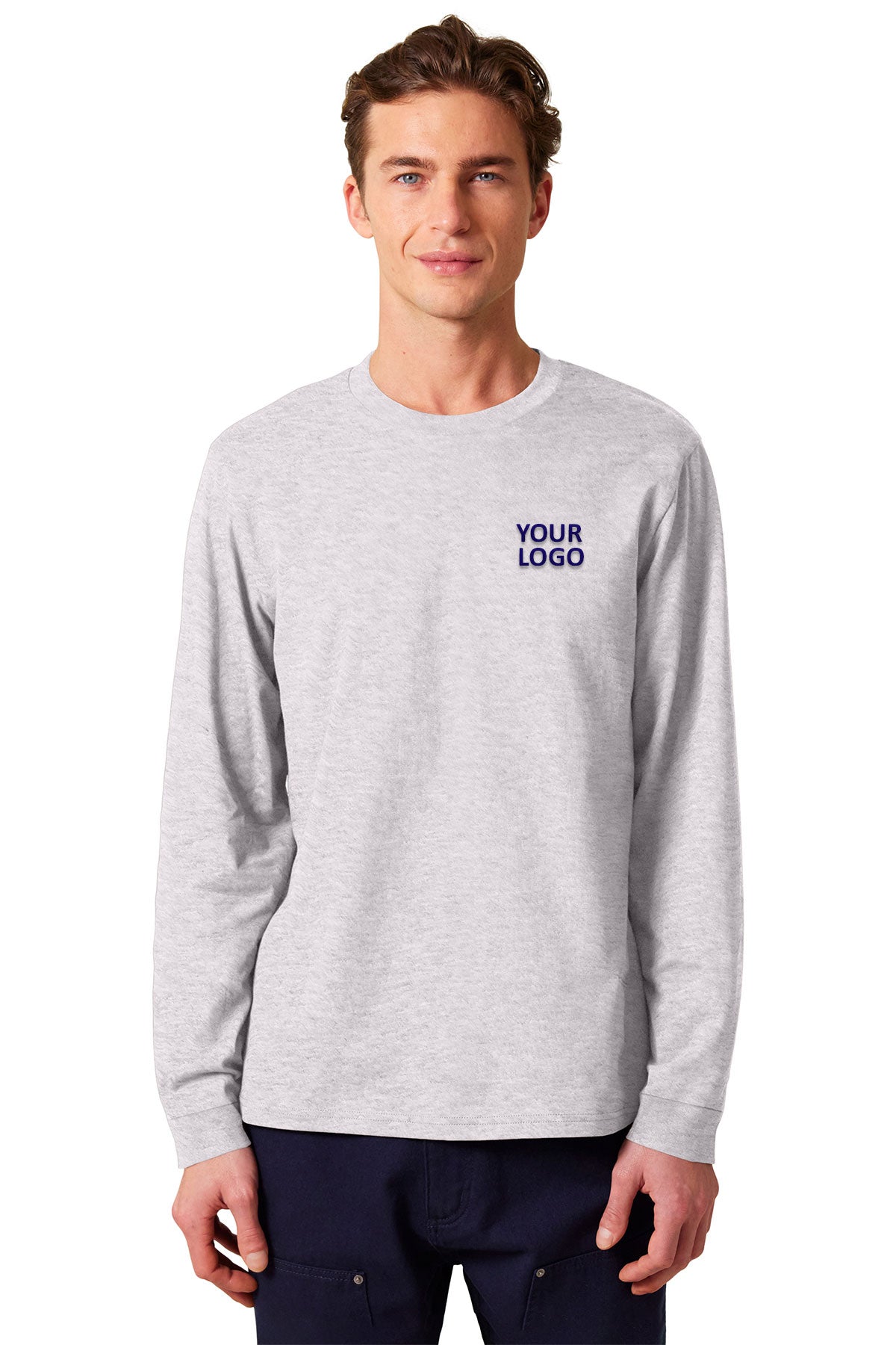 Stanley Stella Unisex Creator 2.0 Long Sleeve Custom Tee's, Cool Heather Grey [WeCare tlc]