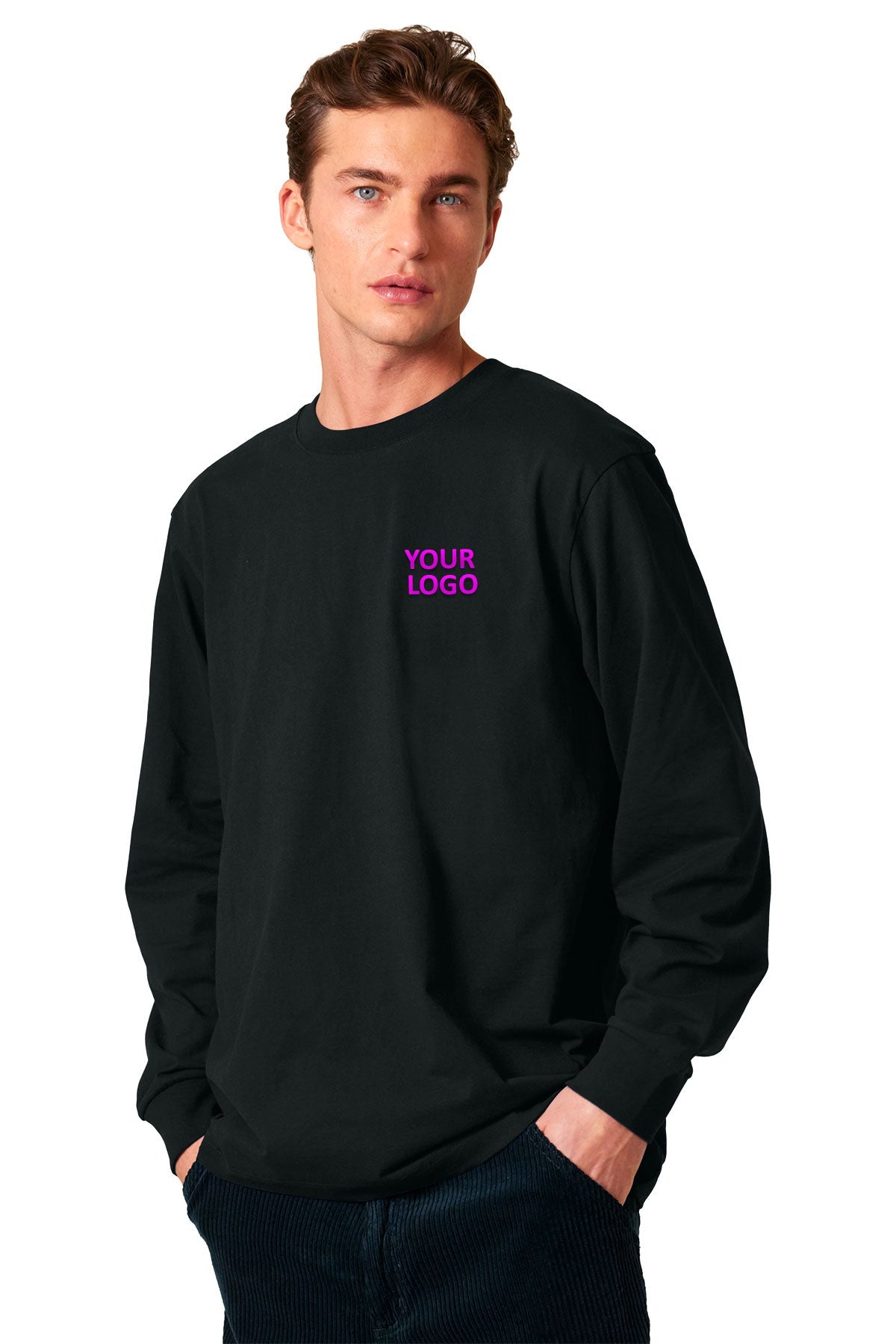 Stanley Stella Unisex Freestyler Heavyweight Long Sleeve Custom Tee's, Black