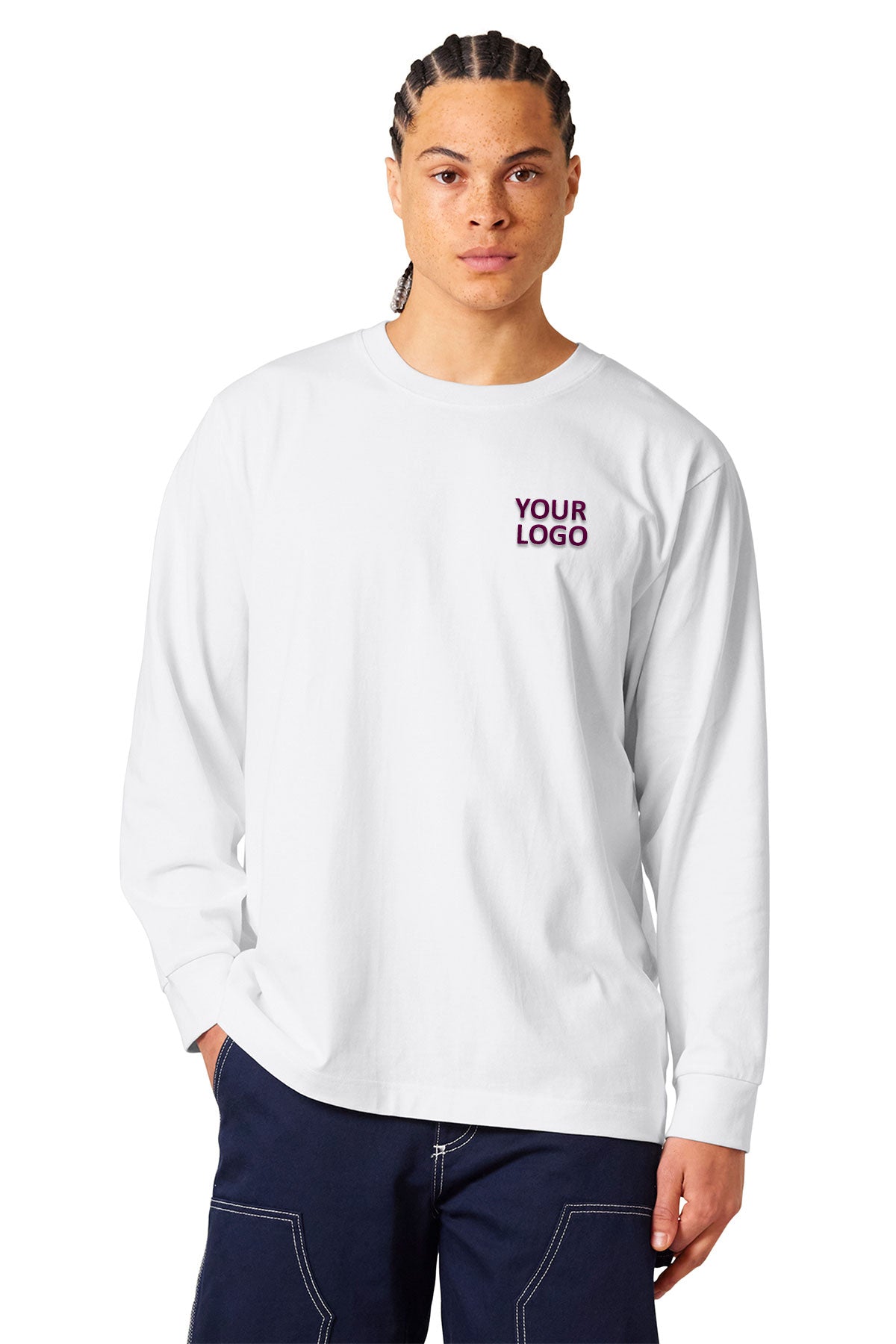 Stanley Stella Unisex Freestyler Heavyweight Long Sleeve Custom Tee's, White