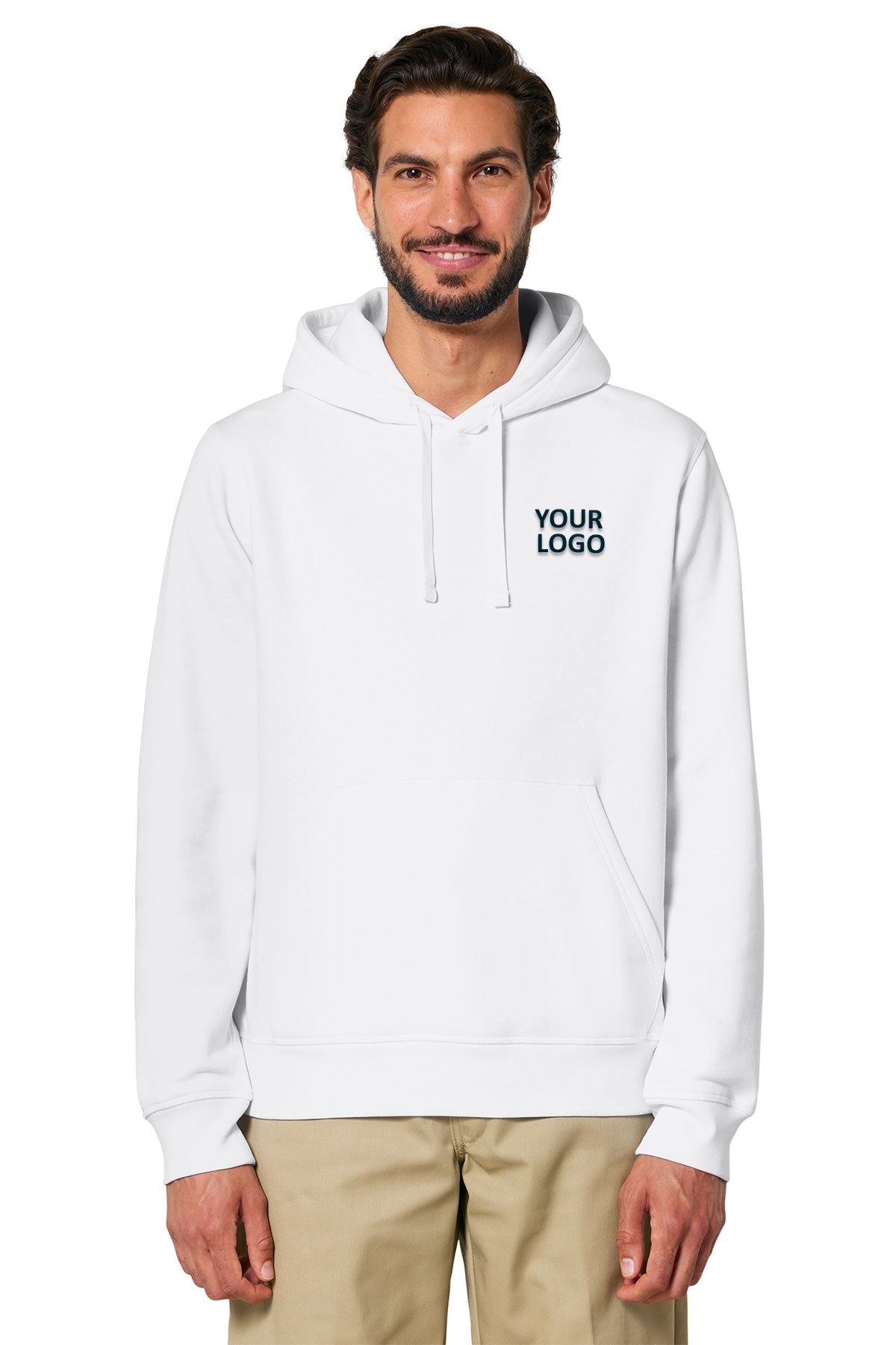 Stanley Stella Unisex Drummer 2.0 Custom Hooded Sweatshirts, White