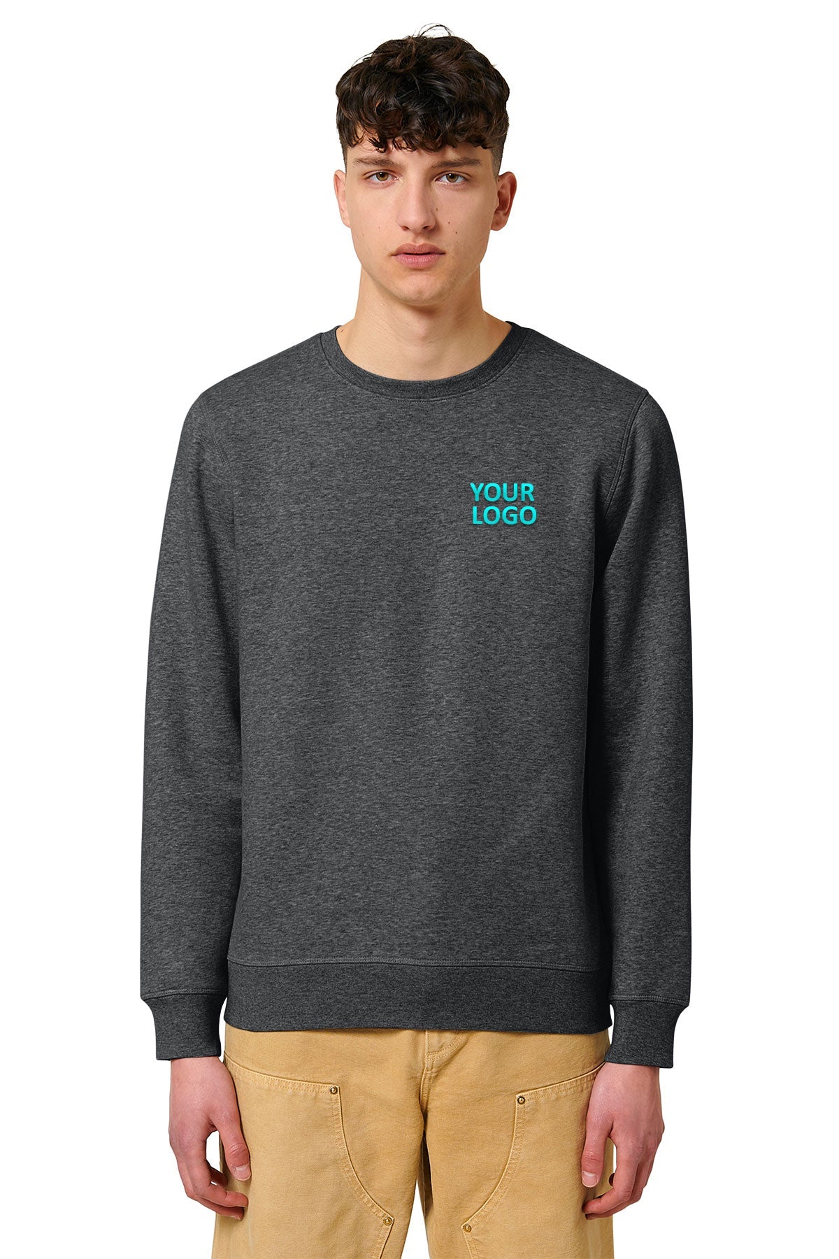 Stanley Stella Unisex Roller Crewneck Custom Sweatshirts, Dark Heather Grey