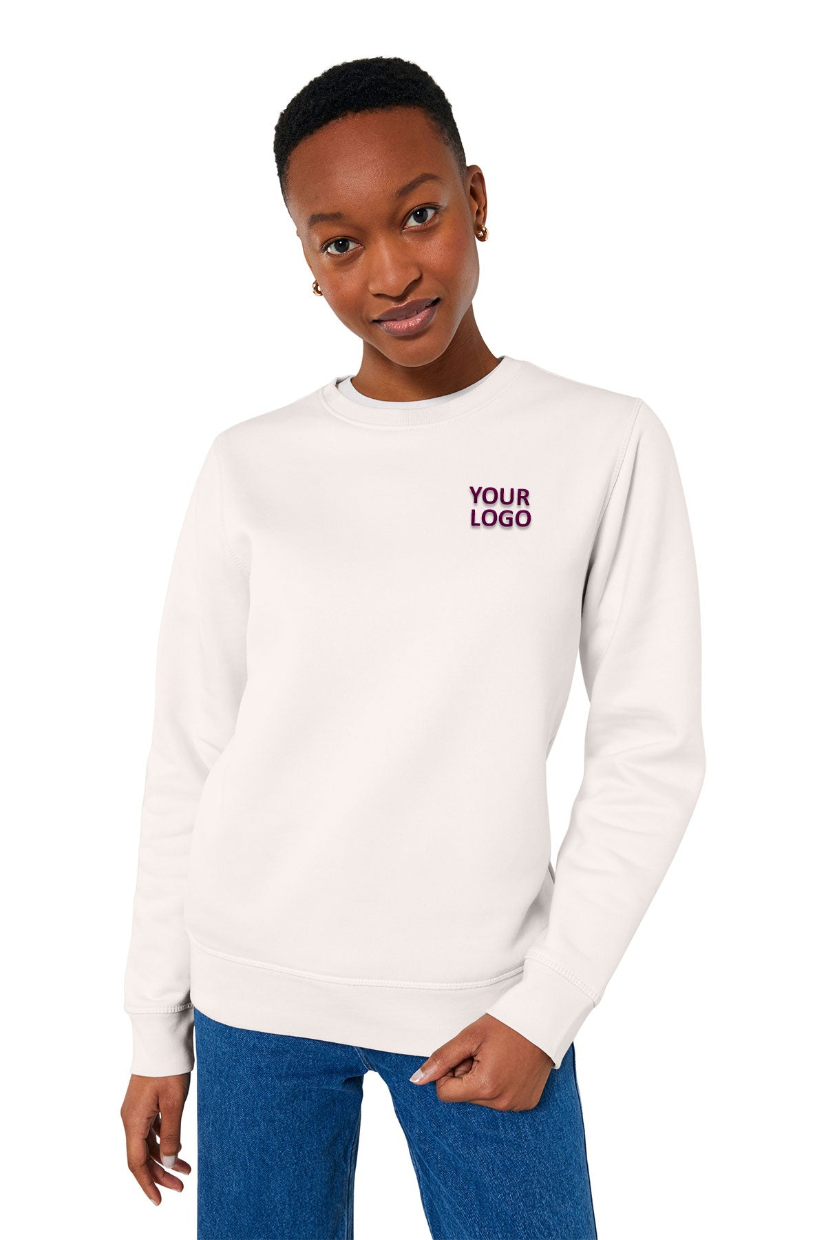 Stanley Stella Unisex Roller Crewneck Custom Sweatshirts, Vintage White