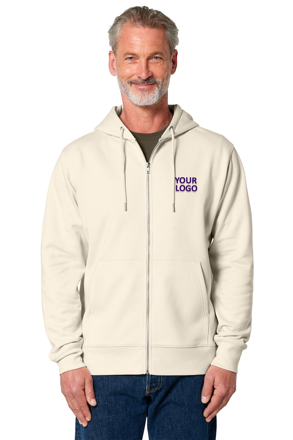 Stanley Stella Unisex Cultivator 2.0 Full-Zip Custom Hooded Sweatshirts, Natural Raw