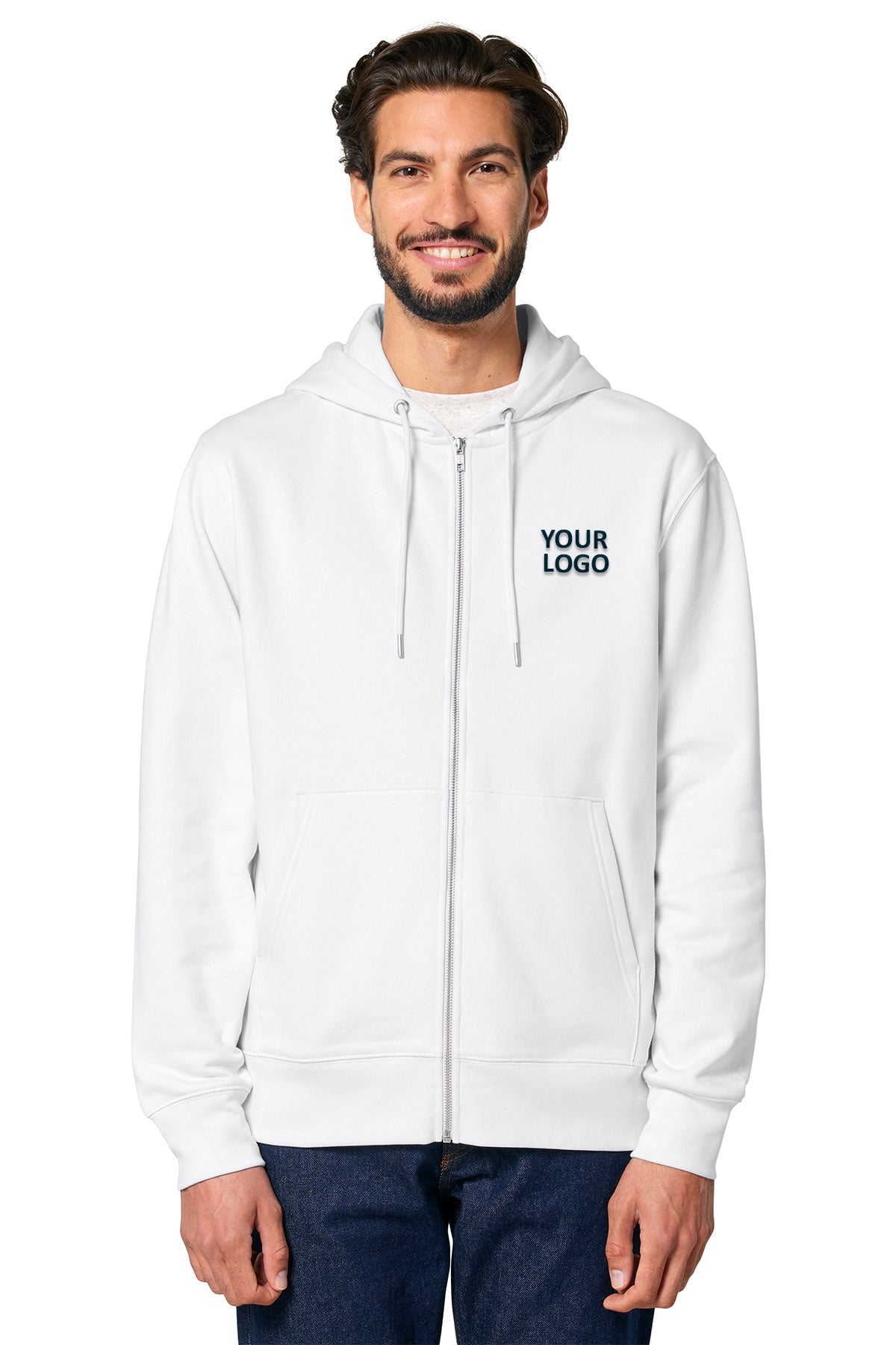 Stanley Stella Unisex Cultivator 2.0 Full-Zip Custom Hooded Sweatshirts, White