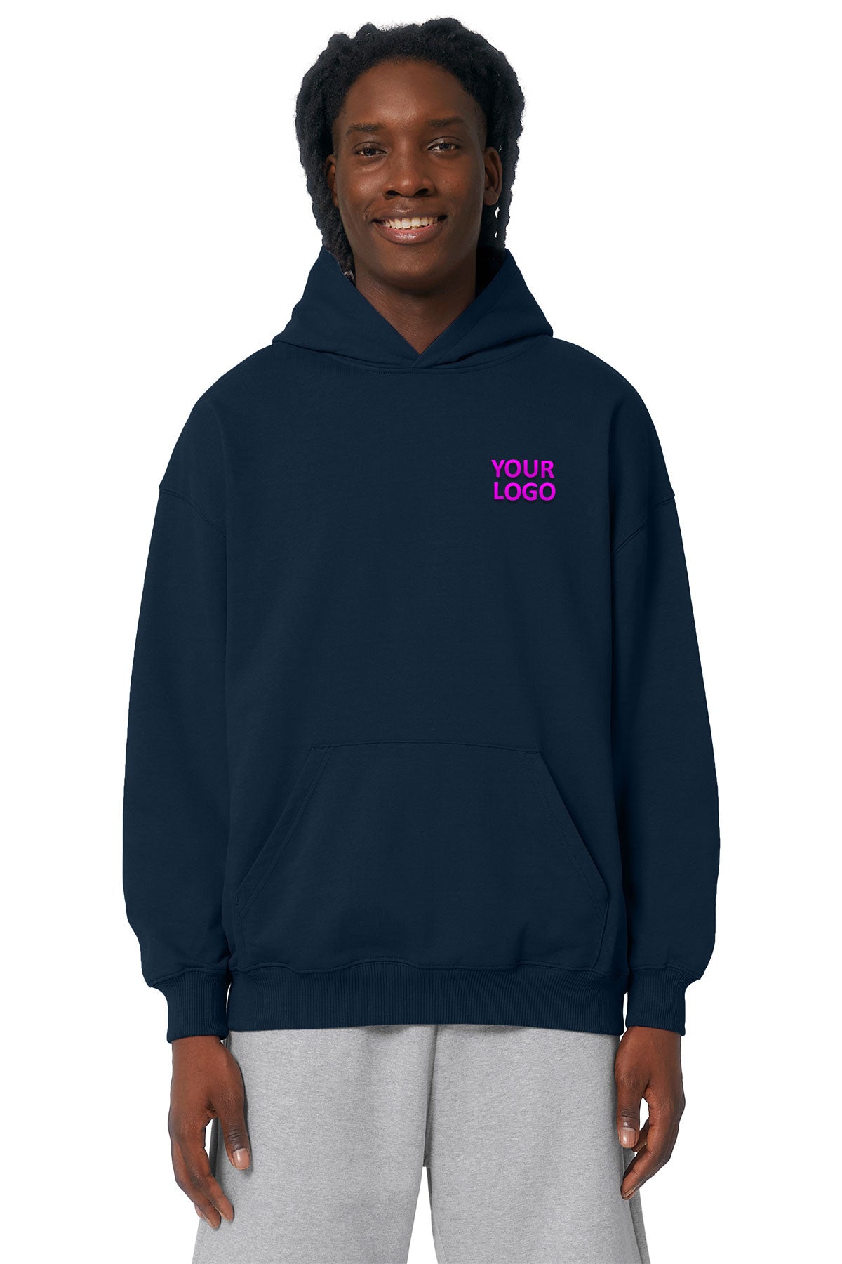 Stanley Stella Unisex Cooper Dry Custom Hooded Sweatshirts, French Navy