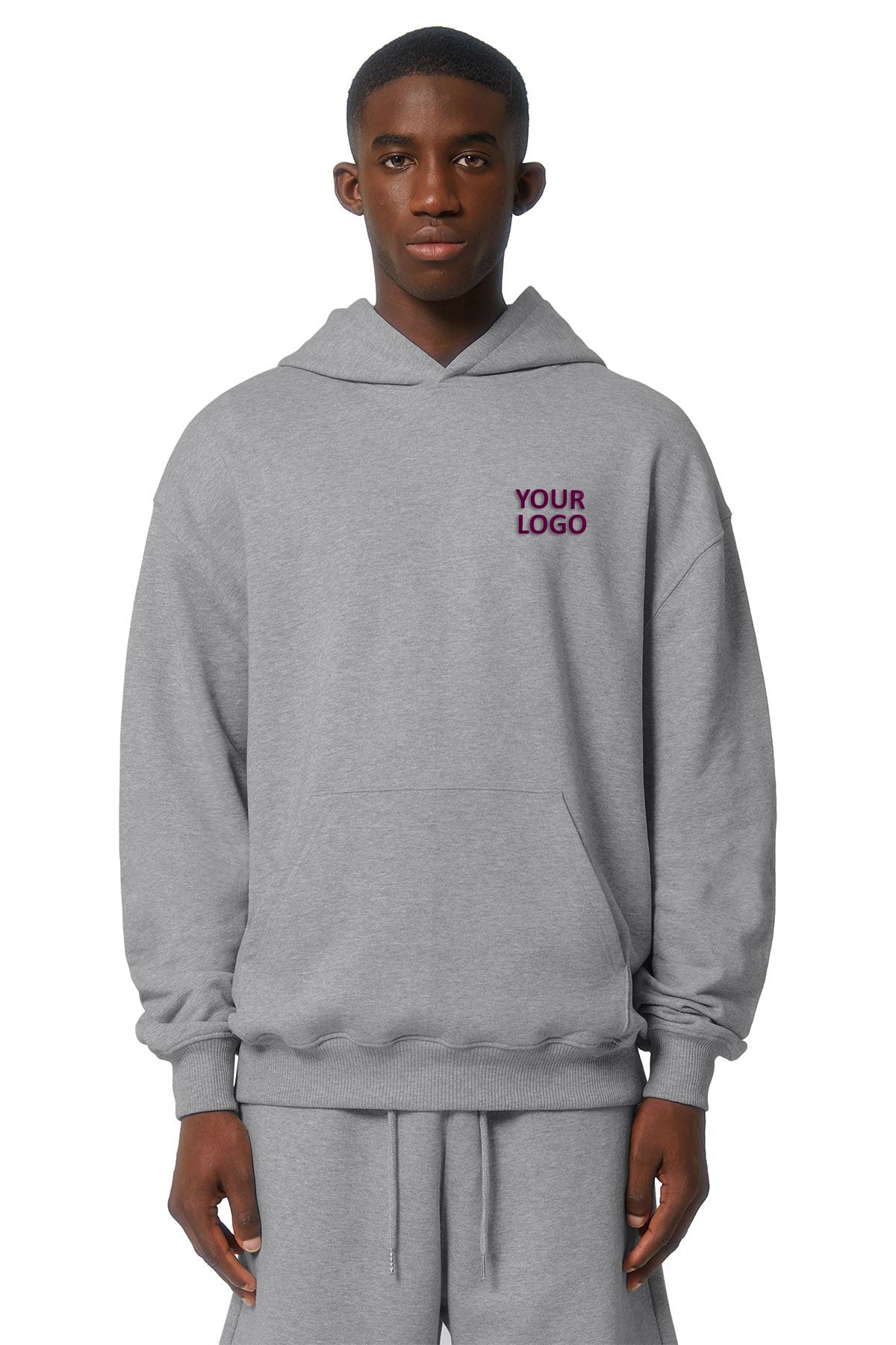 Stanley Stella Unisex Cooper Dry Custom Hooded Sweatshirts, Heather Grey