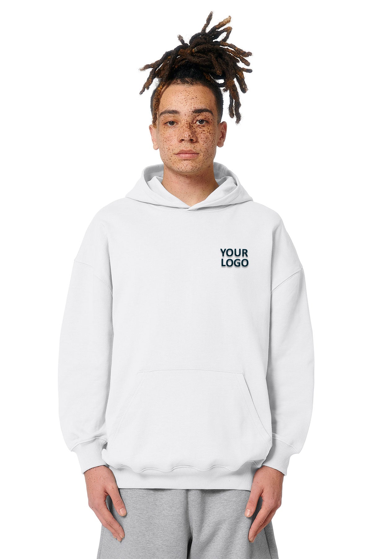 Stanley Stella Unisex Cooper Dry Custom Hooded Sweatshirts, White