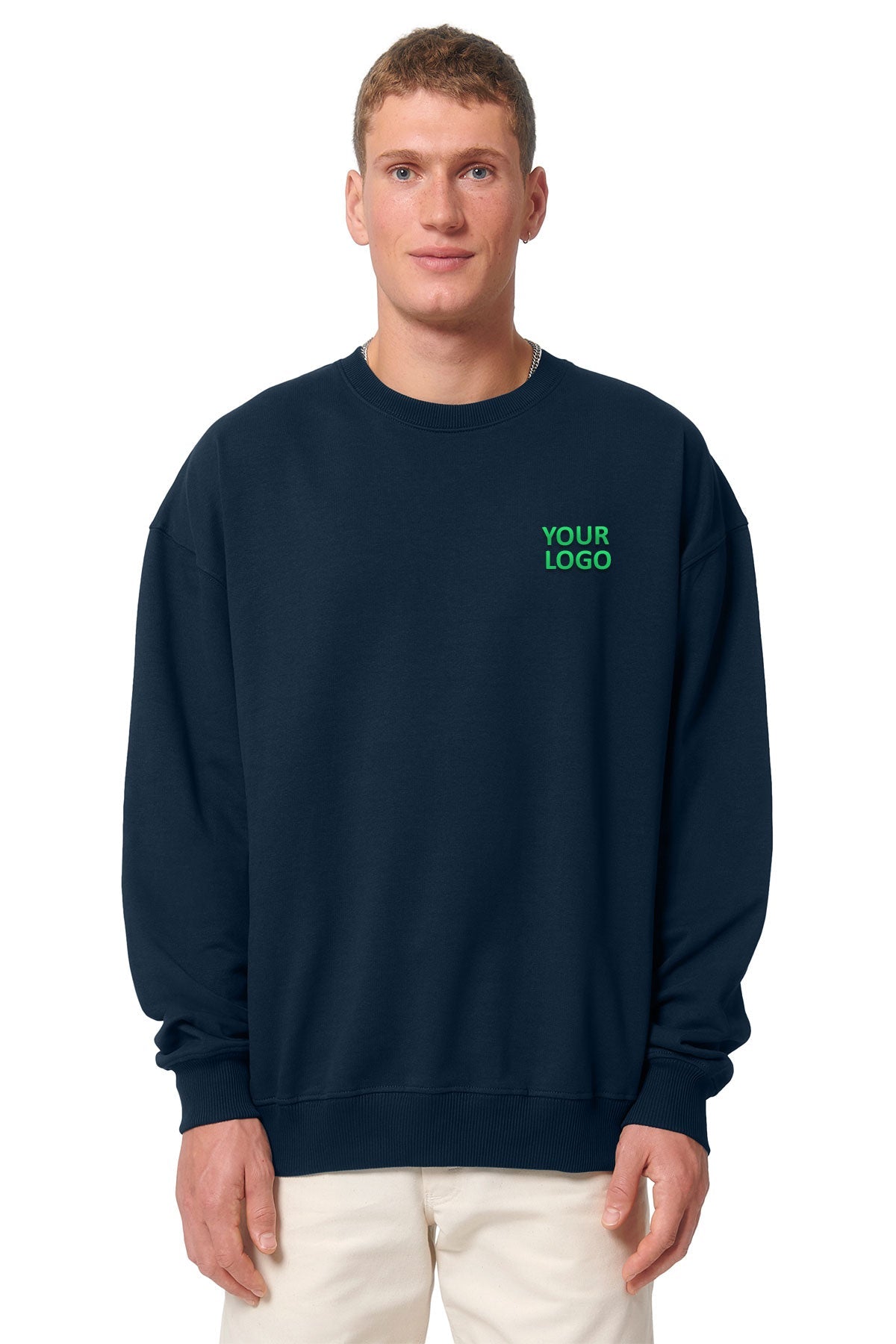 Stanley Stella Unisex Ledger Dry Crewneck Custom Sweatshirts, French Navy