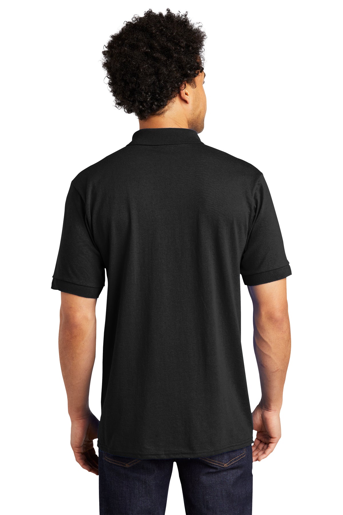 Port & Company Tall Jersey Knit Customized Polos, Jet Black [Bri-Steel Manufacturing]