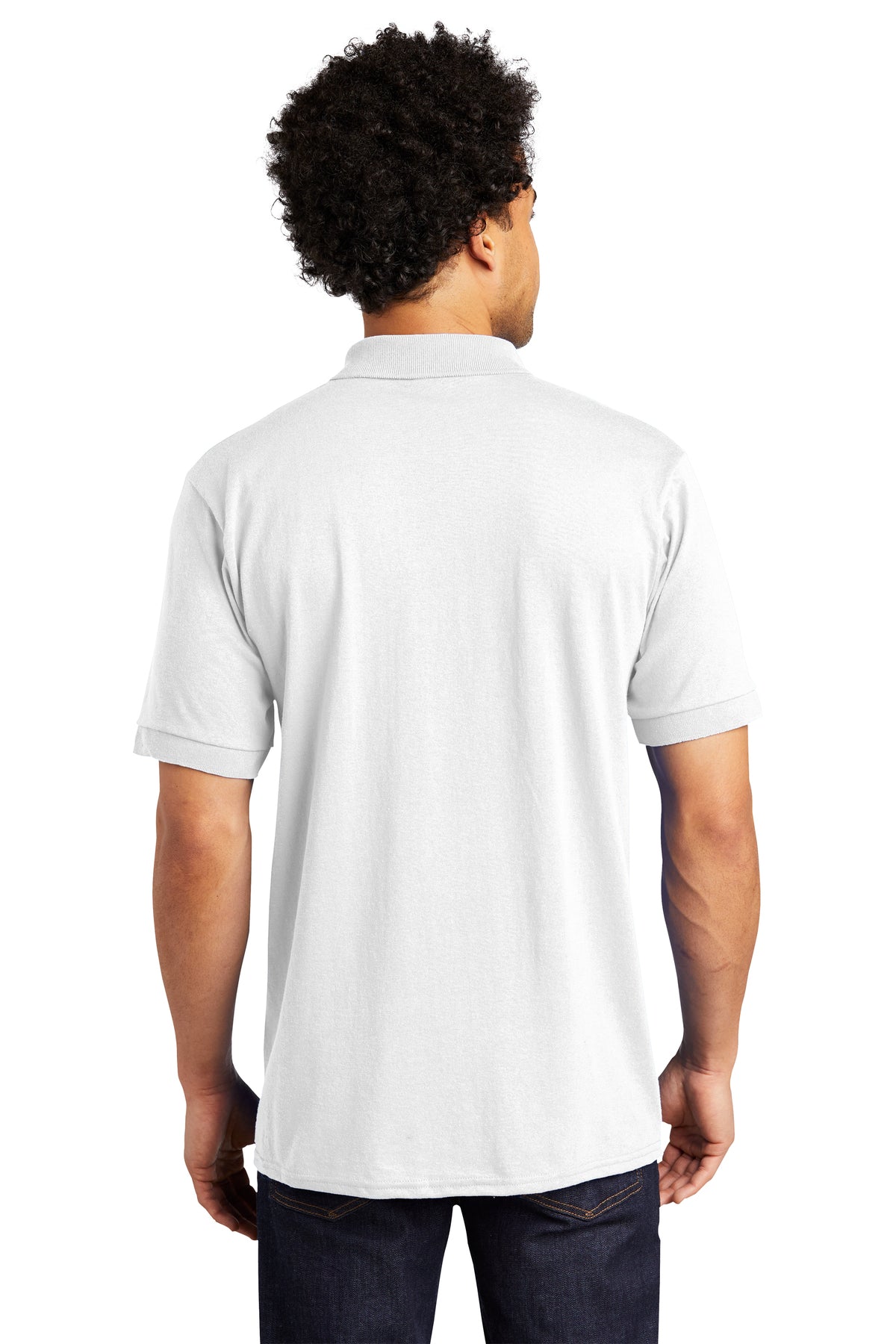 Port & Company Tall Jersey Knit Branded Polos, White [Burtness]