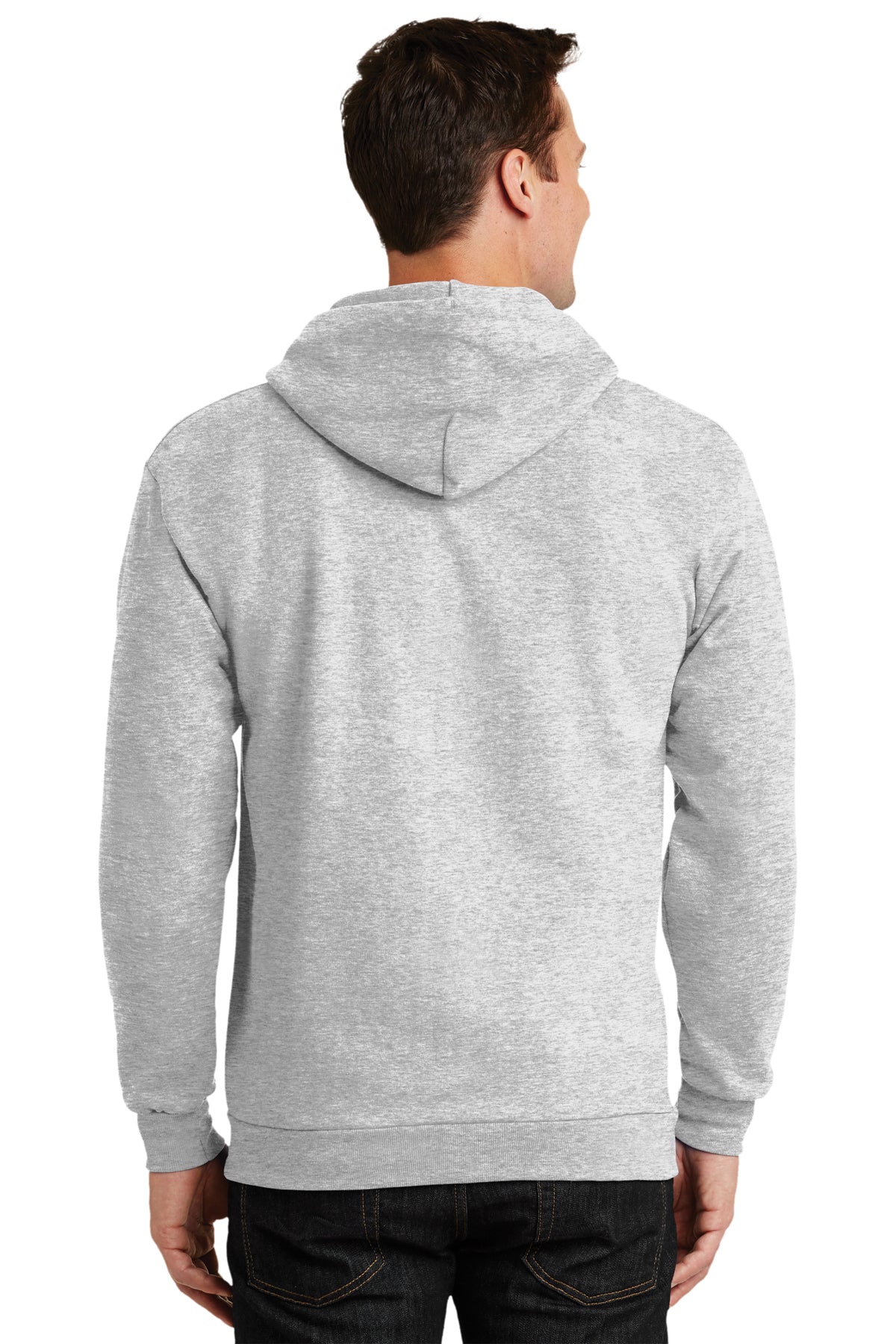 Port & Company Tall Essential Fleece Zip Customized Hoodies, Ash [NCT]