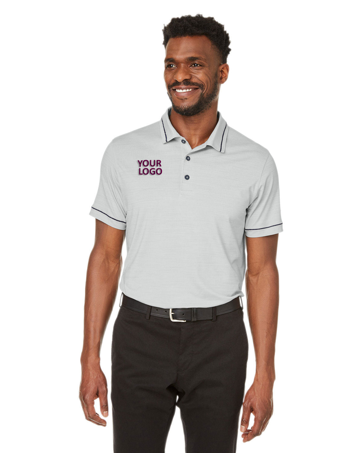 Custom Puma Men's Cloudspun Monarch Polo, Heather Navy Blazer [Testing Gql]
