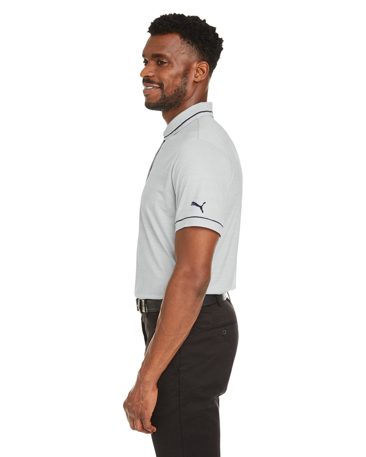 Custom Puma Men's Cloudspun Monarch Polo, Heather Navy Blazer [Testing Gql]
