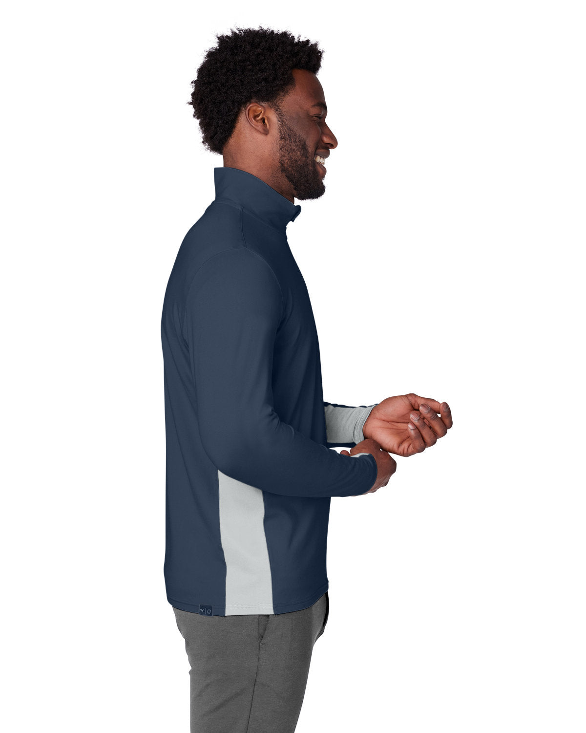 Custom Puma Men's Gamer Golf Quarter-Zip, Navy Blazer [IKG]