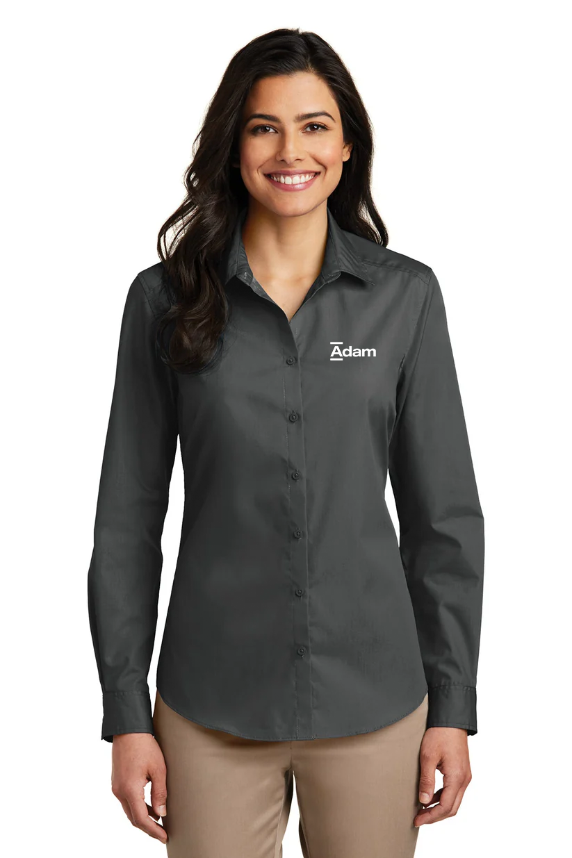 Port Authority Ladies Carefree Poplin  Shirt, Graphite [Adam Equipment]